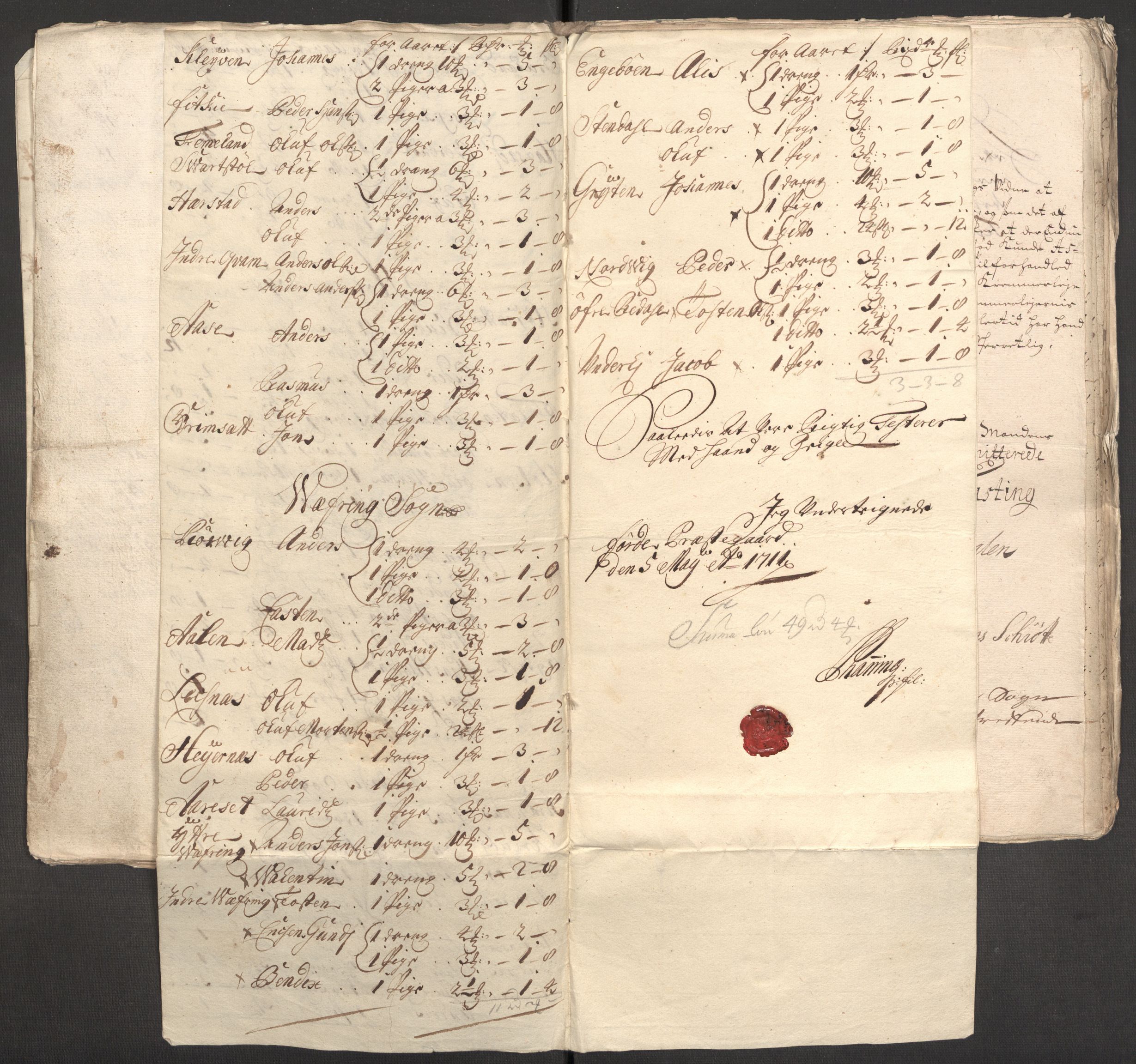 Rentekammeret inntil 1814, Reviderte regnskaper, Fogderegnskap, AV/RA-EA-4092/R53/L3434: Fogderegnskap Sunn- og Nordfjord, 1711, p. 92