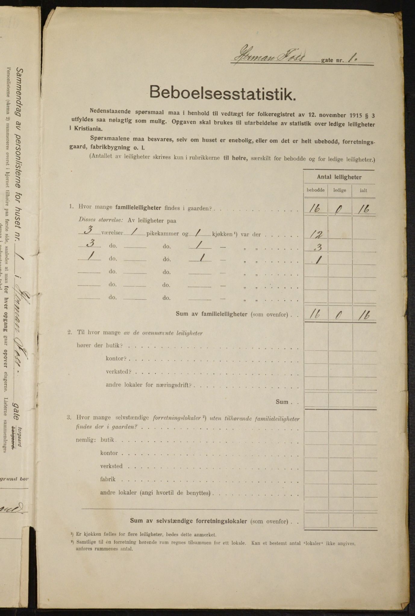 OBA, Municipal Census 1916 for Kristiania, 1916, p. 39161