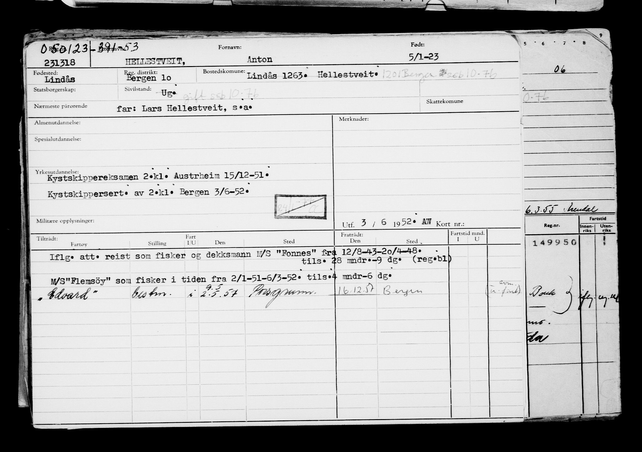 Direktoratet for sjømenn, AV/RA-S-3545/G/Gb/L0214: Hovedkort, 1923, p. 132