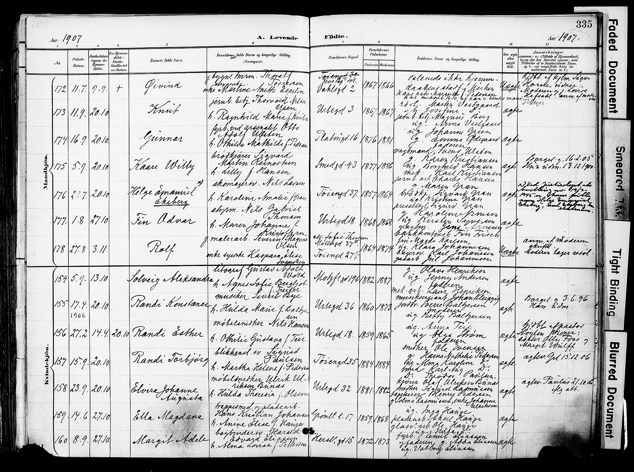 Grønland prestekontor Kirkebøker, SAO/A-10848/F/Fa/L0014: Parish register (official) no. 14, 1900-1911, p. 335