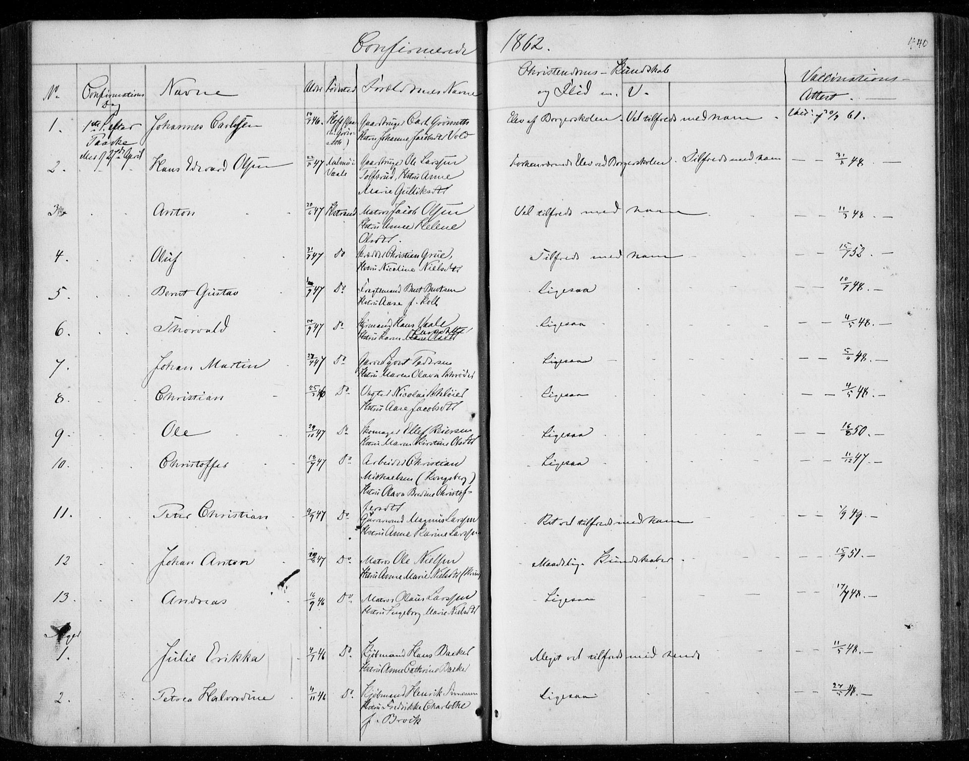 Holmestrand kirkebøker, SAKO/A-346/F/Fa/L0002: Parish register (official) no. 2, 1840-1866, p. 440