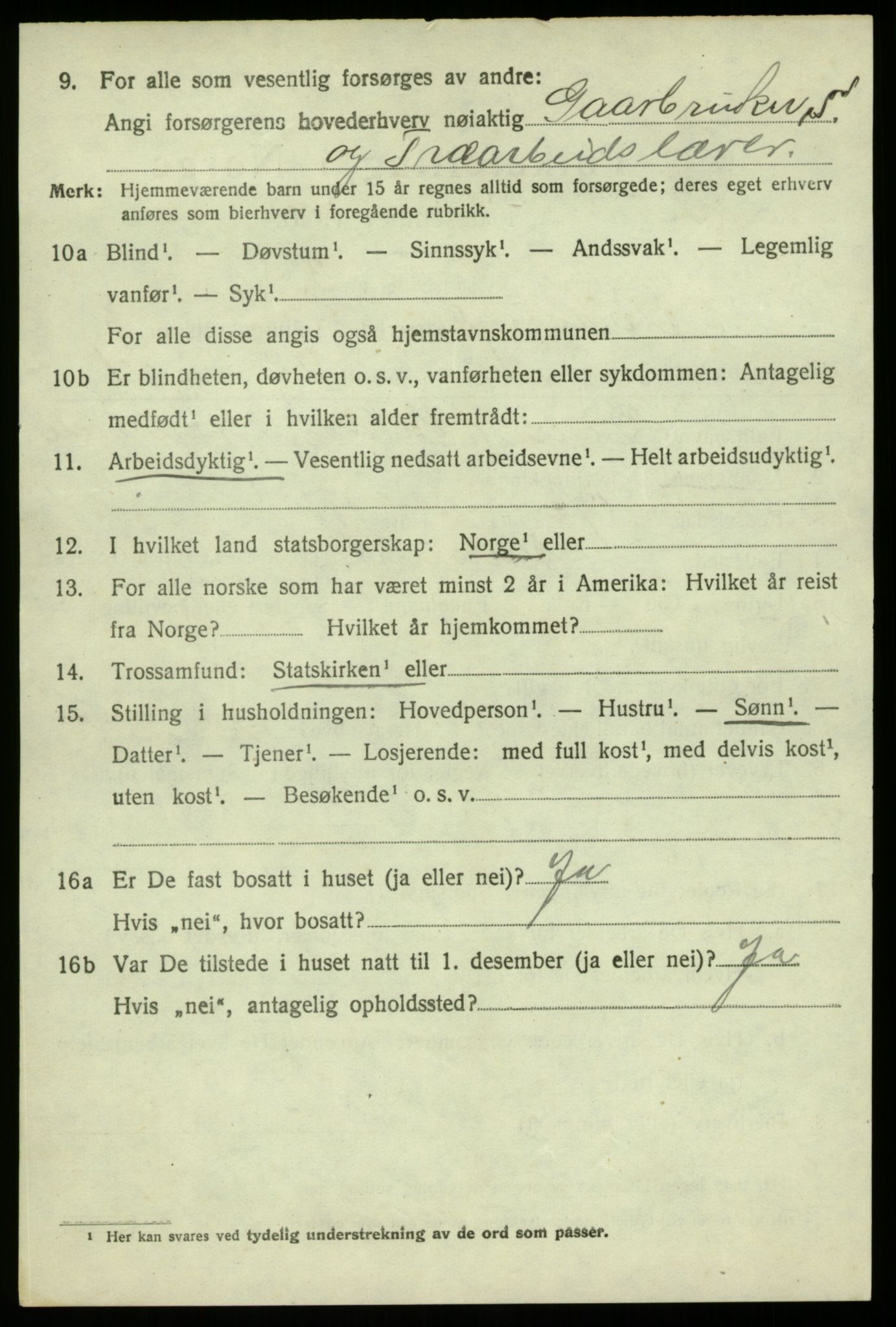 SAB, 1920 census for Alversund, 1920, p. 4841