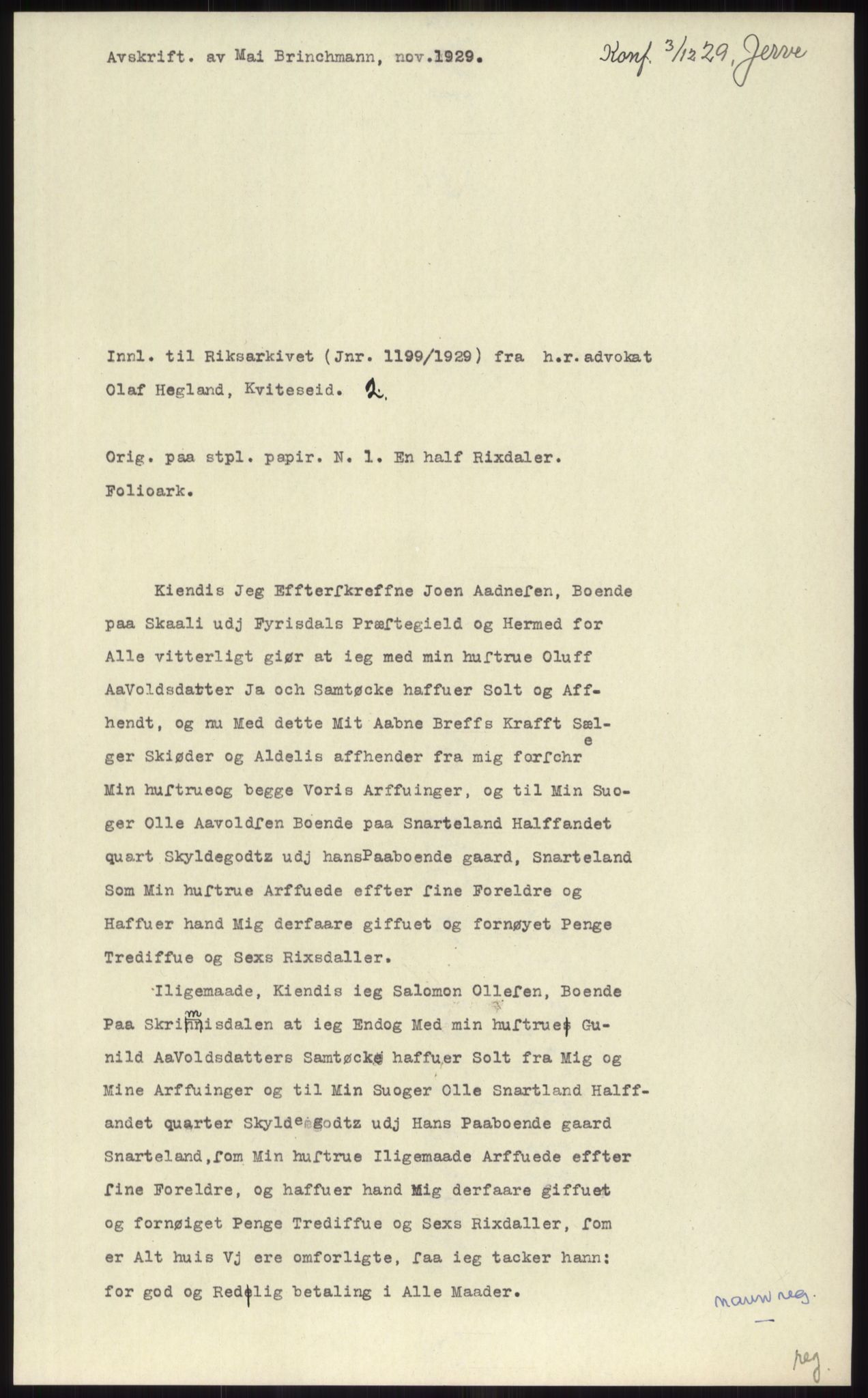 Samlinger til kildeutgivelse, Diplomavskriftsamlingen, RA/EA-4053/H/Ha, p. 3233