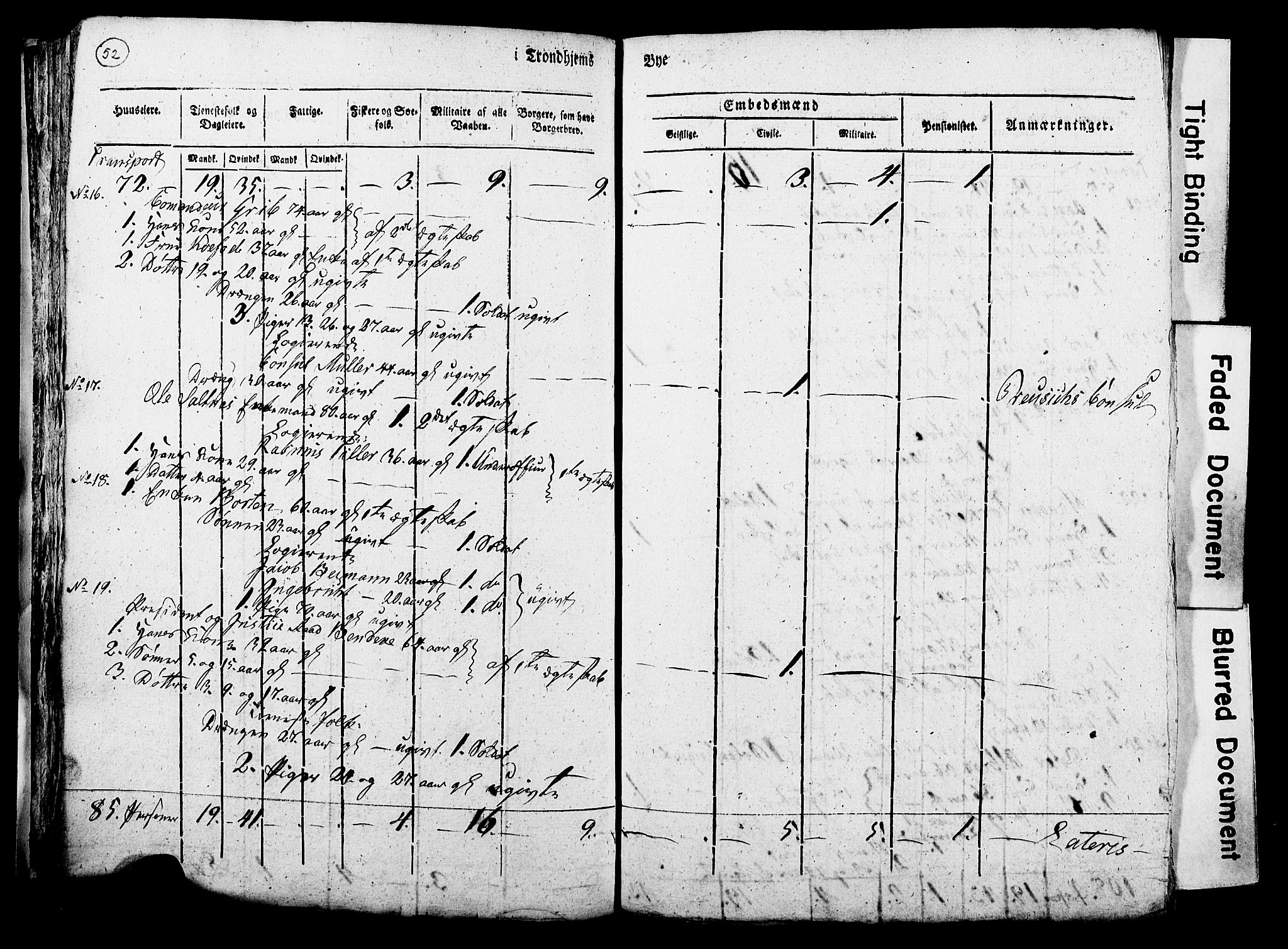 RA, Census 1815 for Trondheim, 1815, p. 51