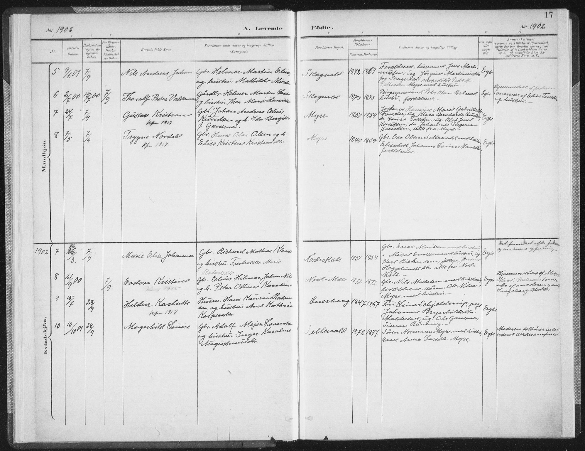 Ministerialprotokoller, klokkerbøker og fødselsregistre - Nordland, SAT/A-1459/897/L1400: Parish register (official) no. 897A07, 1897-1908, p. 17