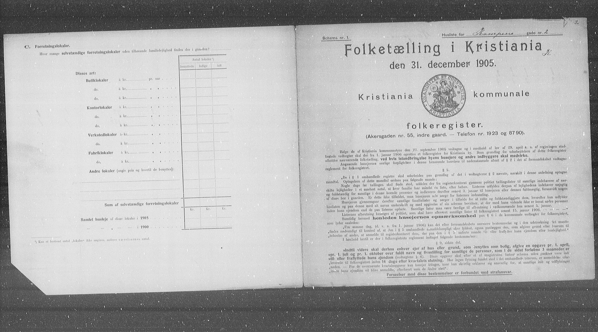 OBA, Municipal Census 1905 for Kristiania, 1905, p. 25060