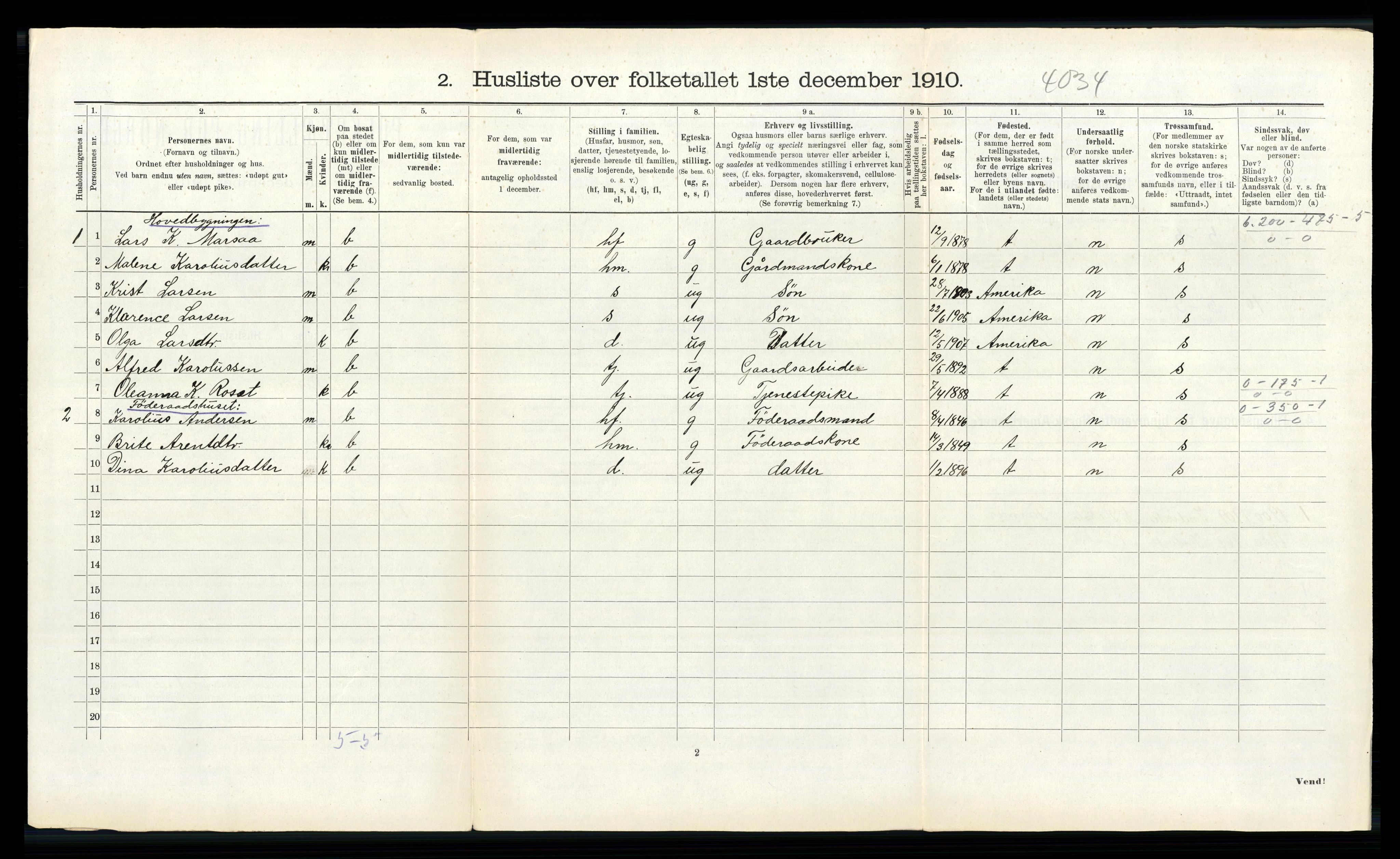 RA, 1910 census for Innvik, 1910, p. 343