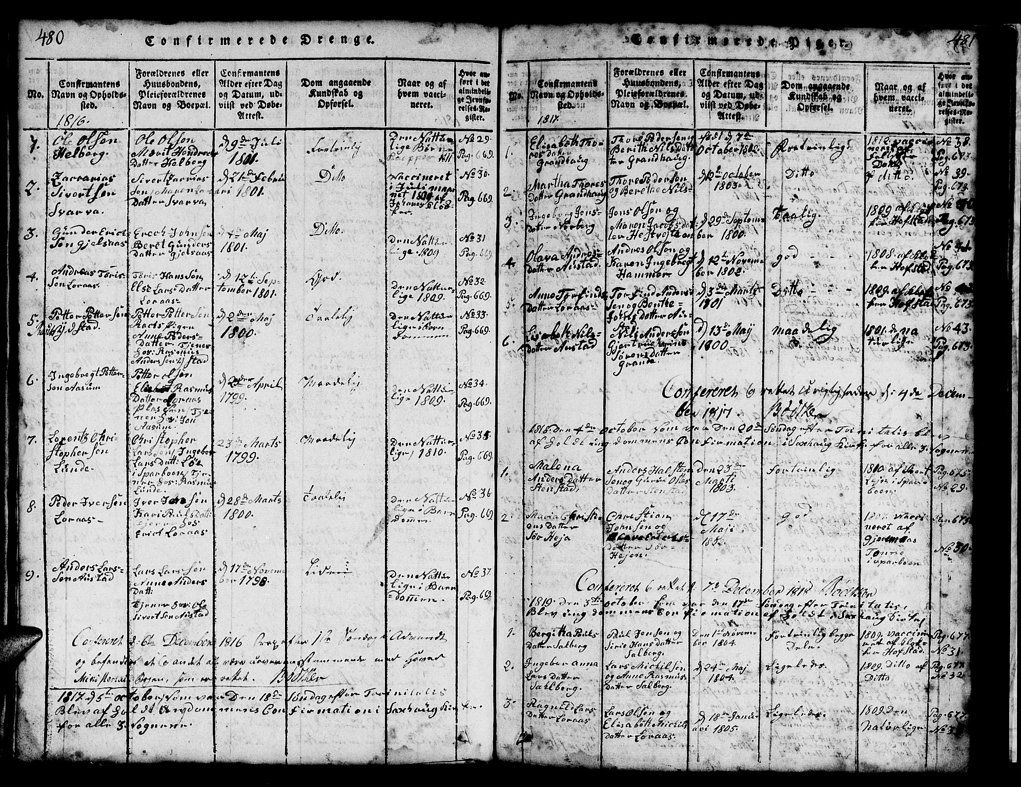 Ministerialprotokoller, klokkerbøker og fødselsregistre - Nord-Trøndelag, SAT/A-1458/731/L0310: Parish register (copy) no. 731C01, 1816-1874, p. 480-481