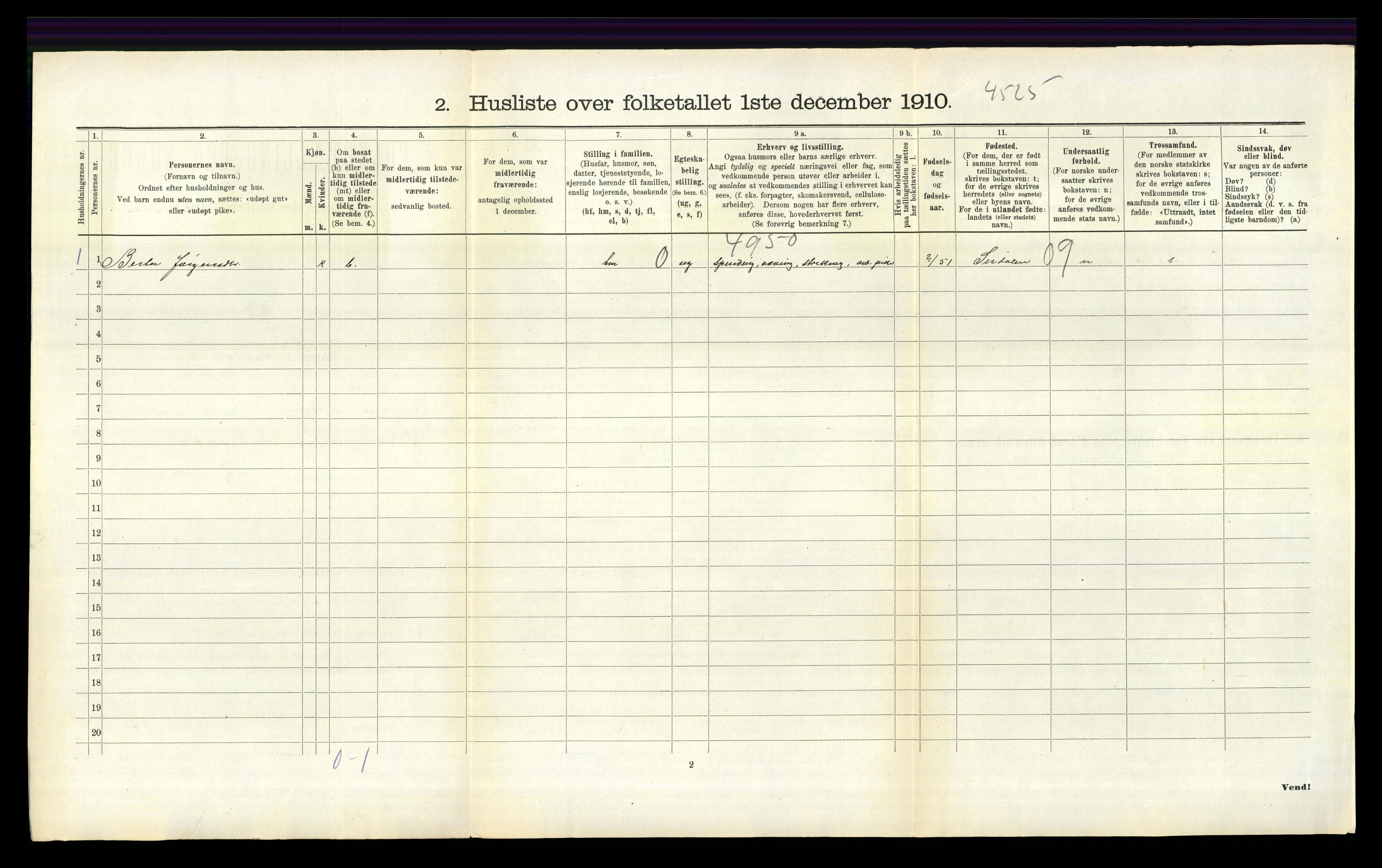 RA, 1910 census for Lund, 1910, p. 135