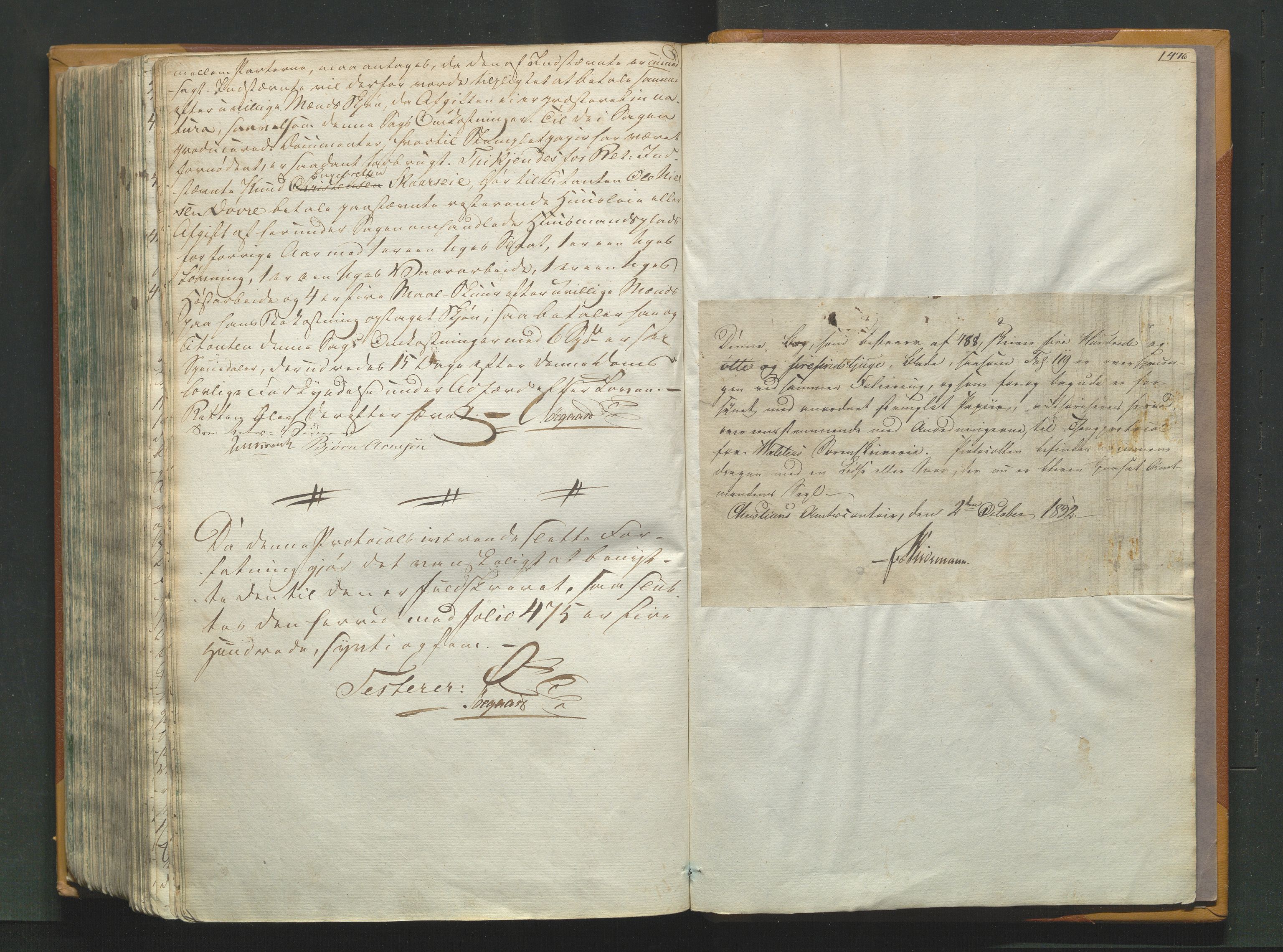 Valdres sorenskriveri, SAH/TING-016/G/Gb/L0008: Tingbok, 1832-1842, p. 475b-476a