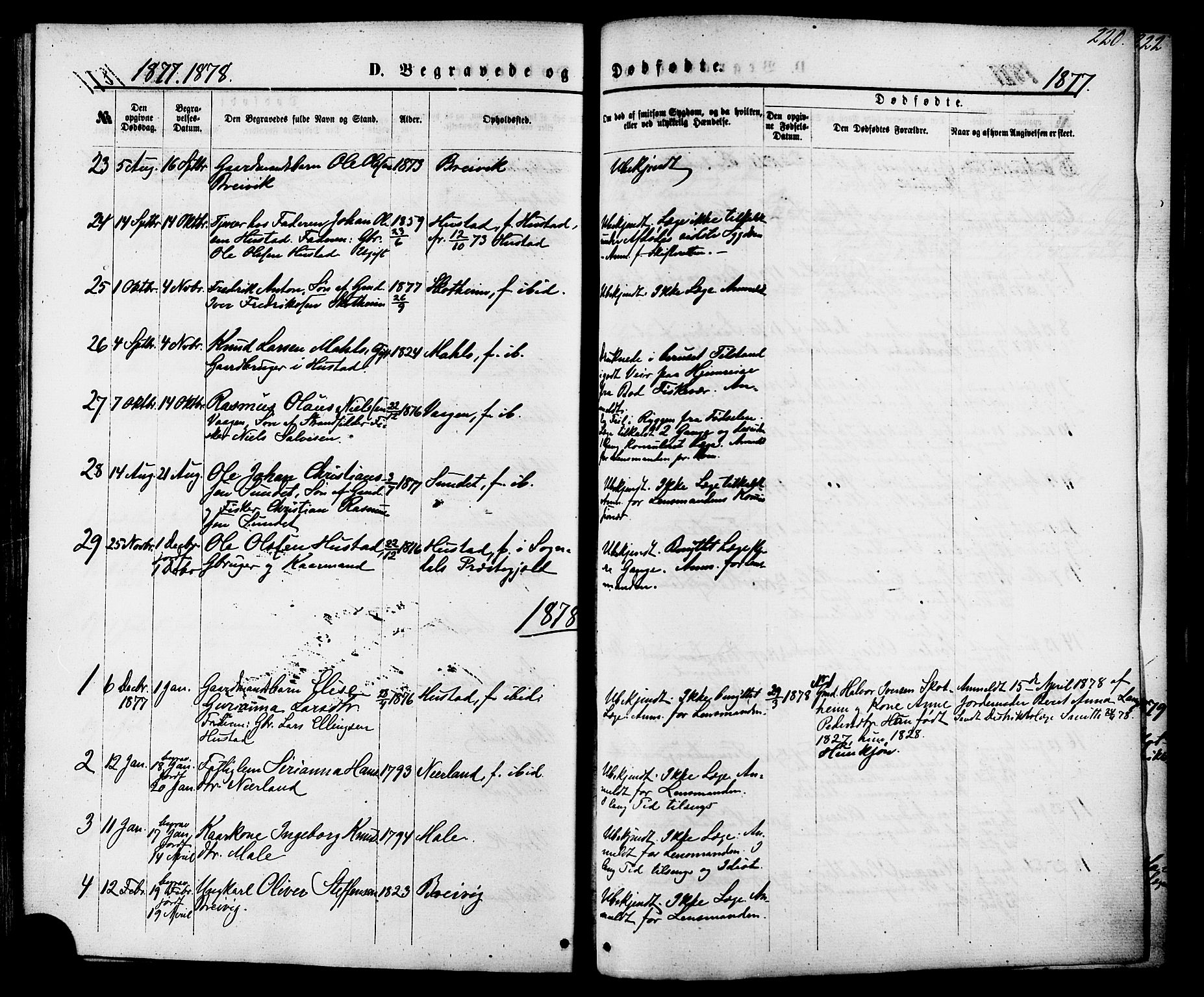 Ministerialprotokoller, klokkerbøker og fødselsregistre - Møre og Romsdal, AV/SAT-A-1454/566/L0768: Parish register (official) no. 566A07, 1869-1881, p. 220