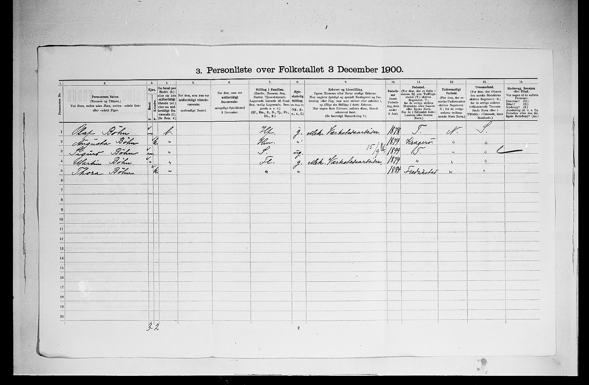 SAO, 1900 census for Kristiania, 1900, p. 11877