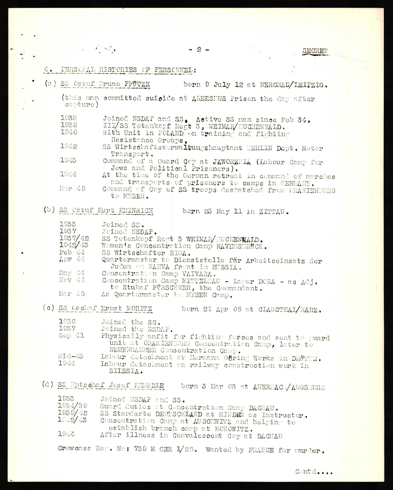 Forsvaret, Forsvarets overkommando II, RA/RAFA-3915/D/Db/L0041: CI Questionaires.  Diverse nasjonaliteter., 1945-1946, p. 338