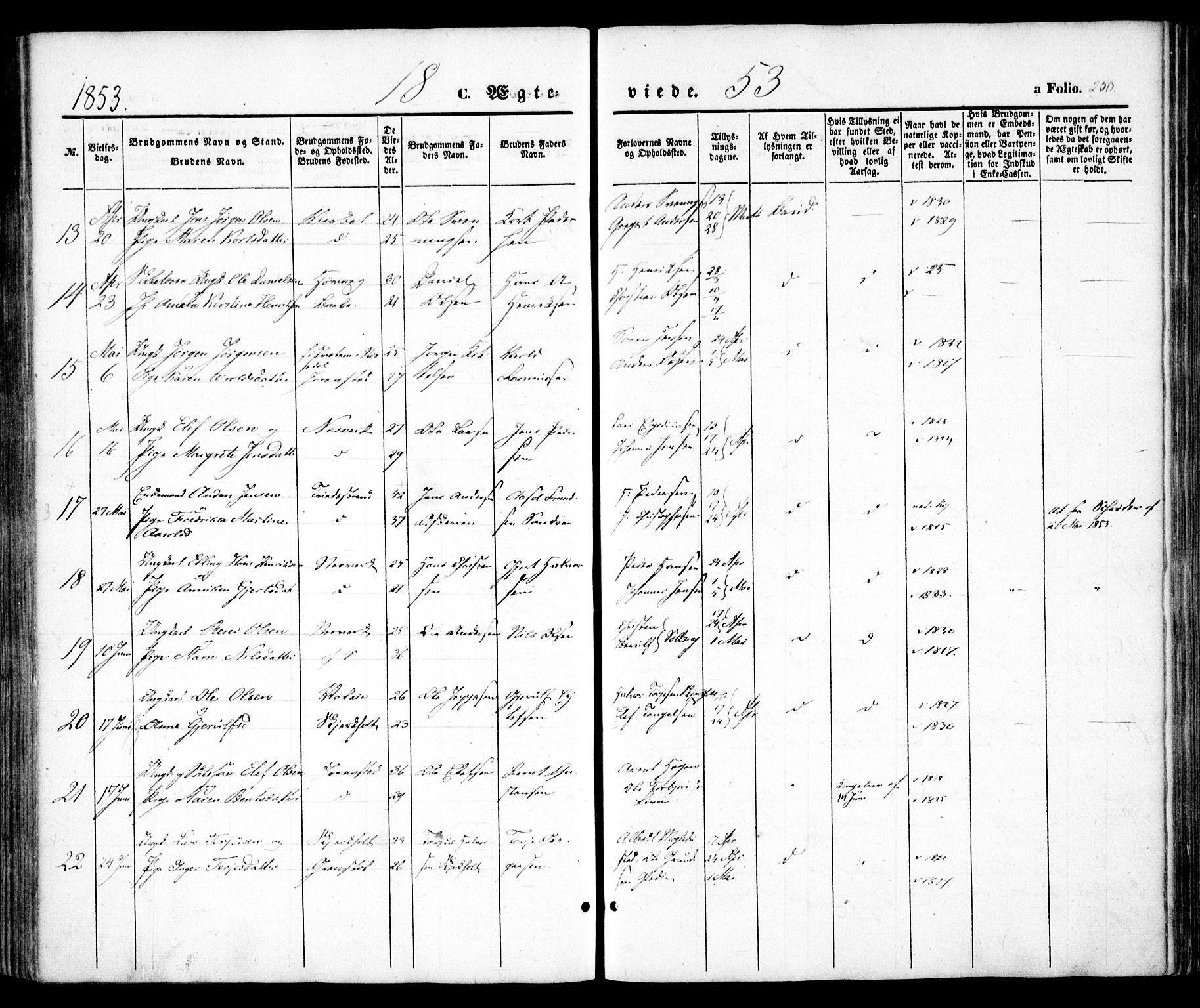 Holt sokneprestkontor, AV/SAK-1111-0021/F/Fa/L0008: Parish register (official) no. A 8, 1849-1860, p. 250