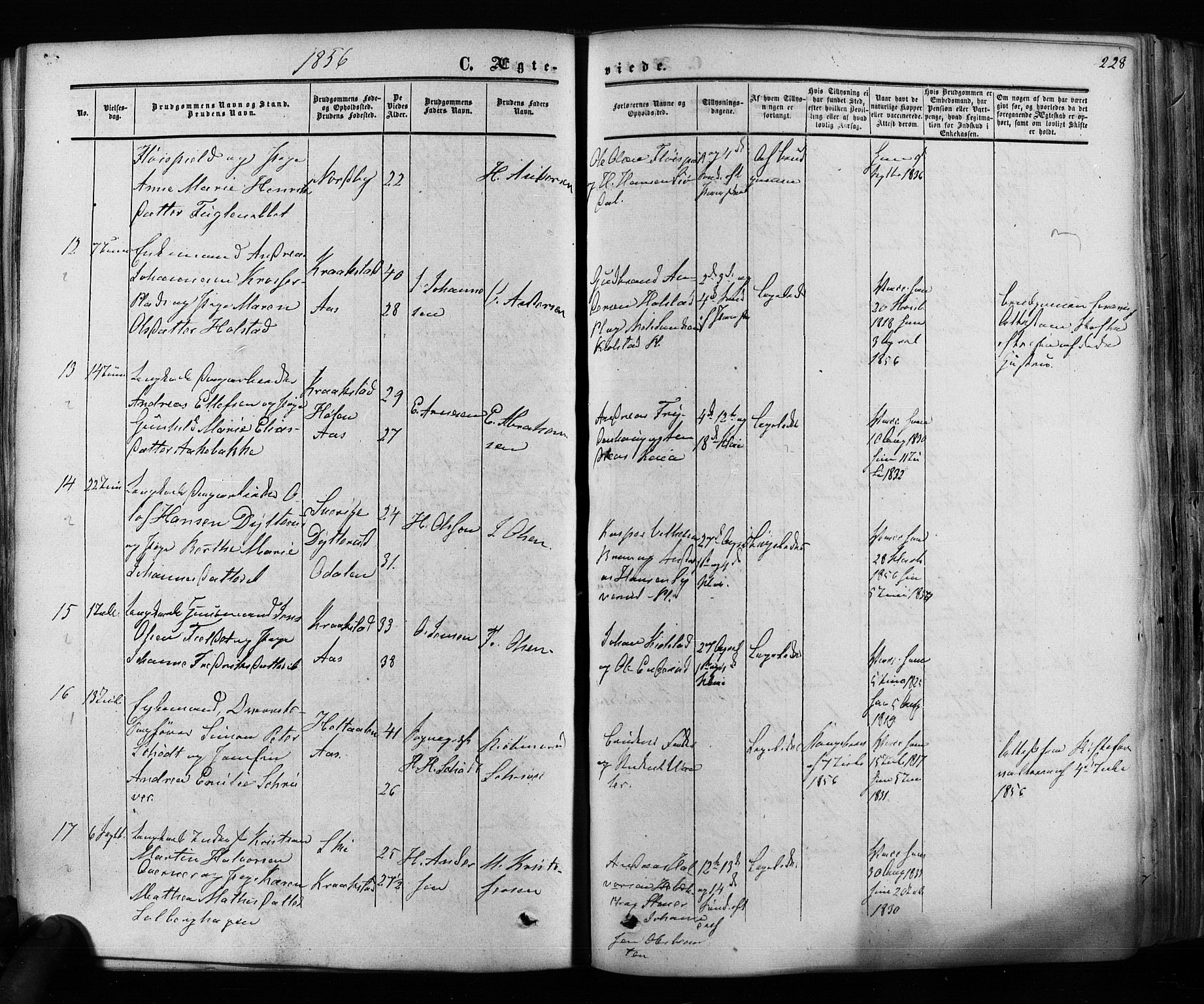 Ås prestekontor Kirkebøker, SAO/A-10894/F/Fa/L0007: Parish register (official) no. I 7, 1854-1870, p. 228