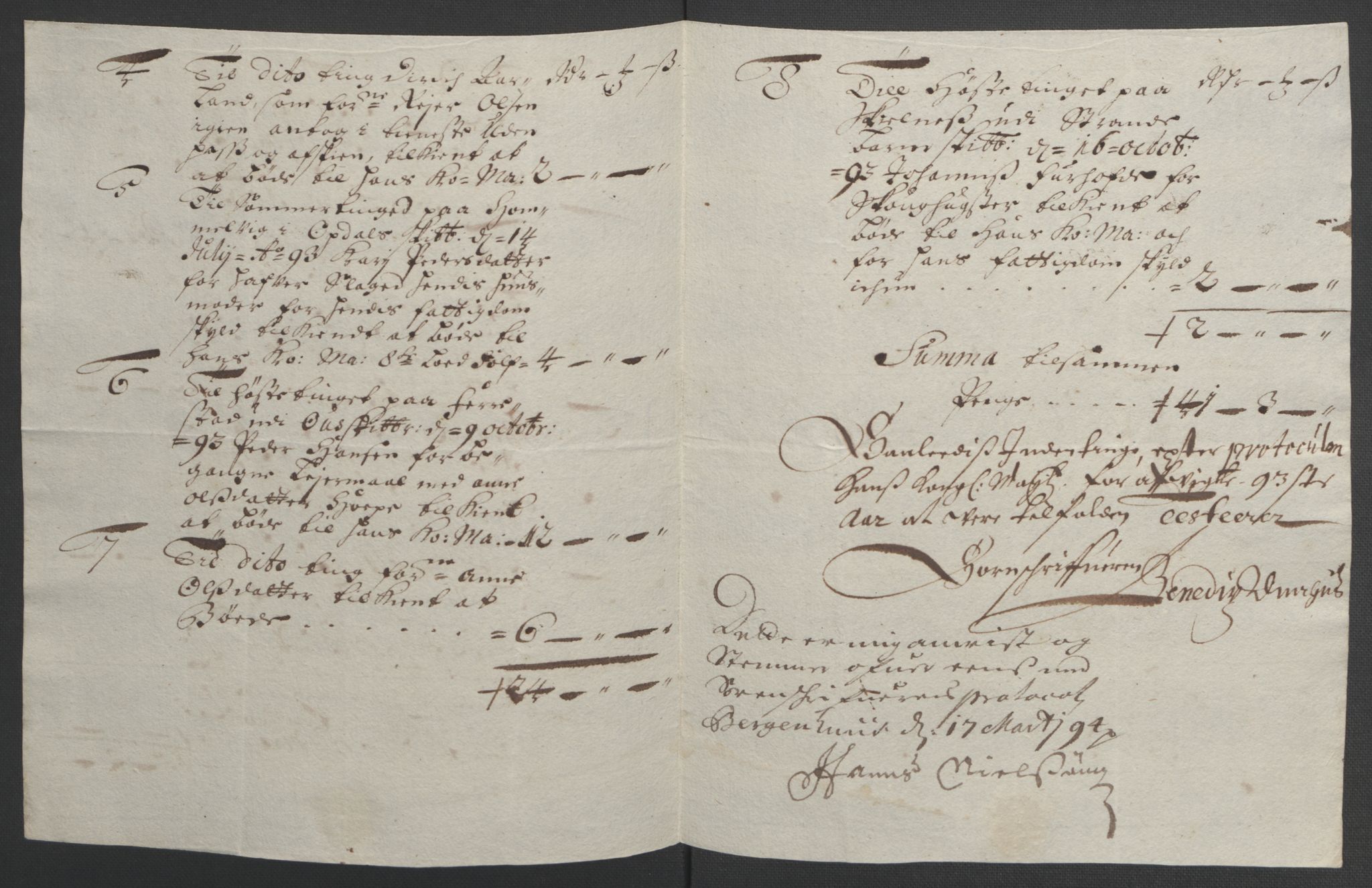 Rentekammeret inntil 1814, Reviderte regnskaper, Fogderegnskap, AV/RA-EA-4092/R48/L2974: Fogderegnskap Sunnhordland og Hardanger, 1693, p. 100