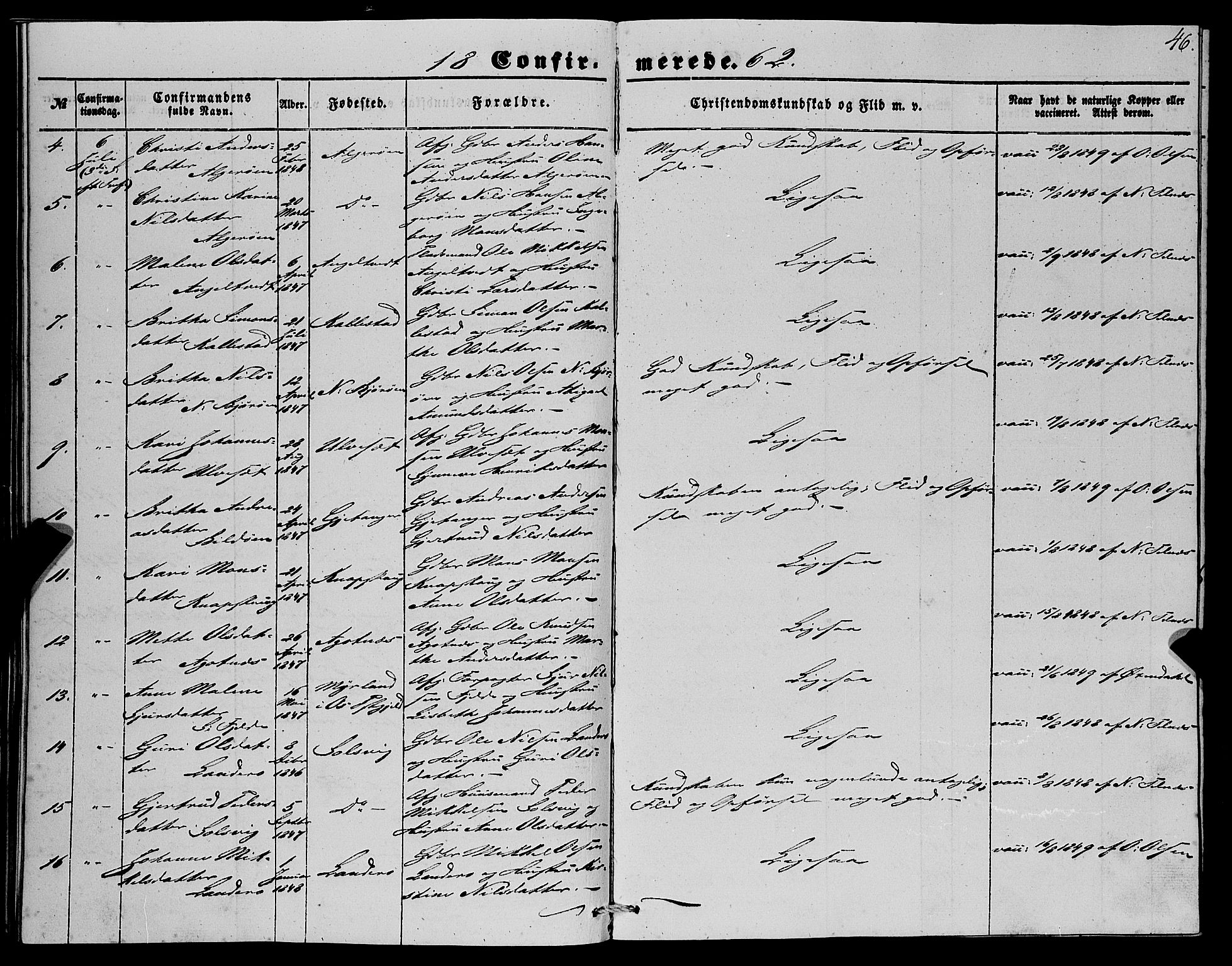 Fjell sokneprestembete, SAB/A-75301/H/Haa: Parish register (official) no. A 4, 1851-1870, p. 46