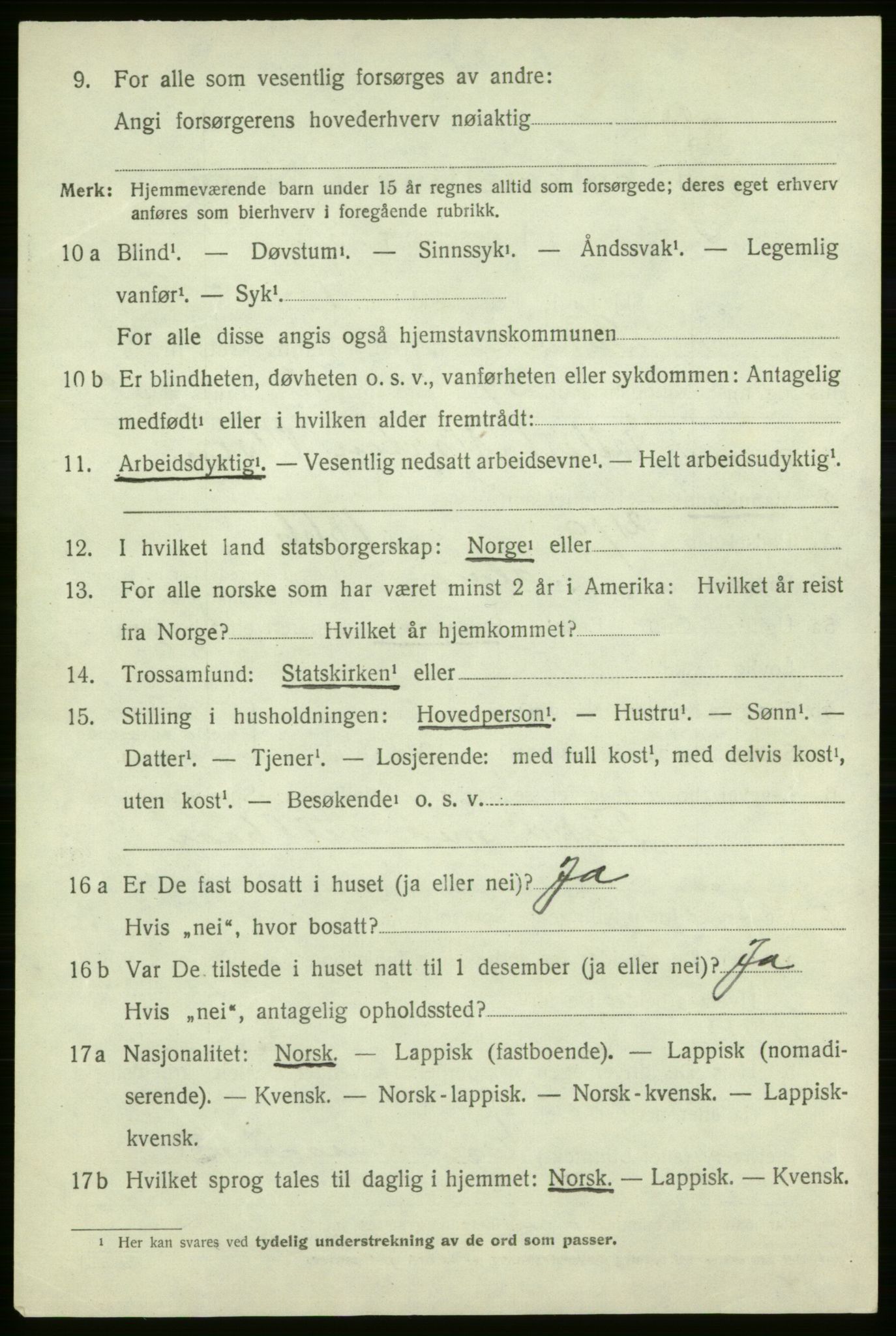 SATØ, 1920 census for Talvik, 1920, p. 3255