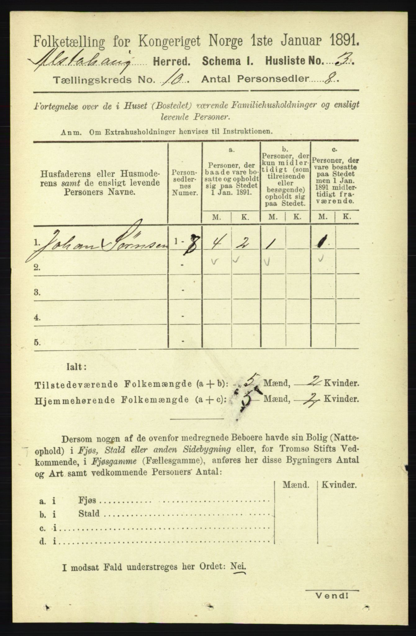 RA, 1891 census for 1820 Alstahaug, 1891, p. 3466