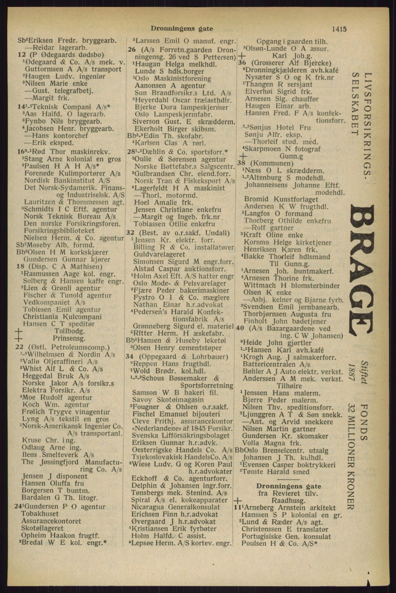 Kristiania/Oslo adressebok, PUBL/-, 1927, p. 1415