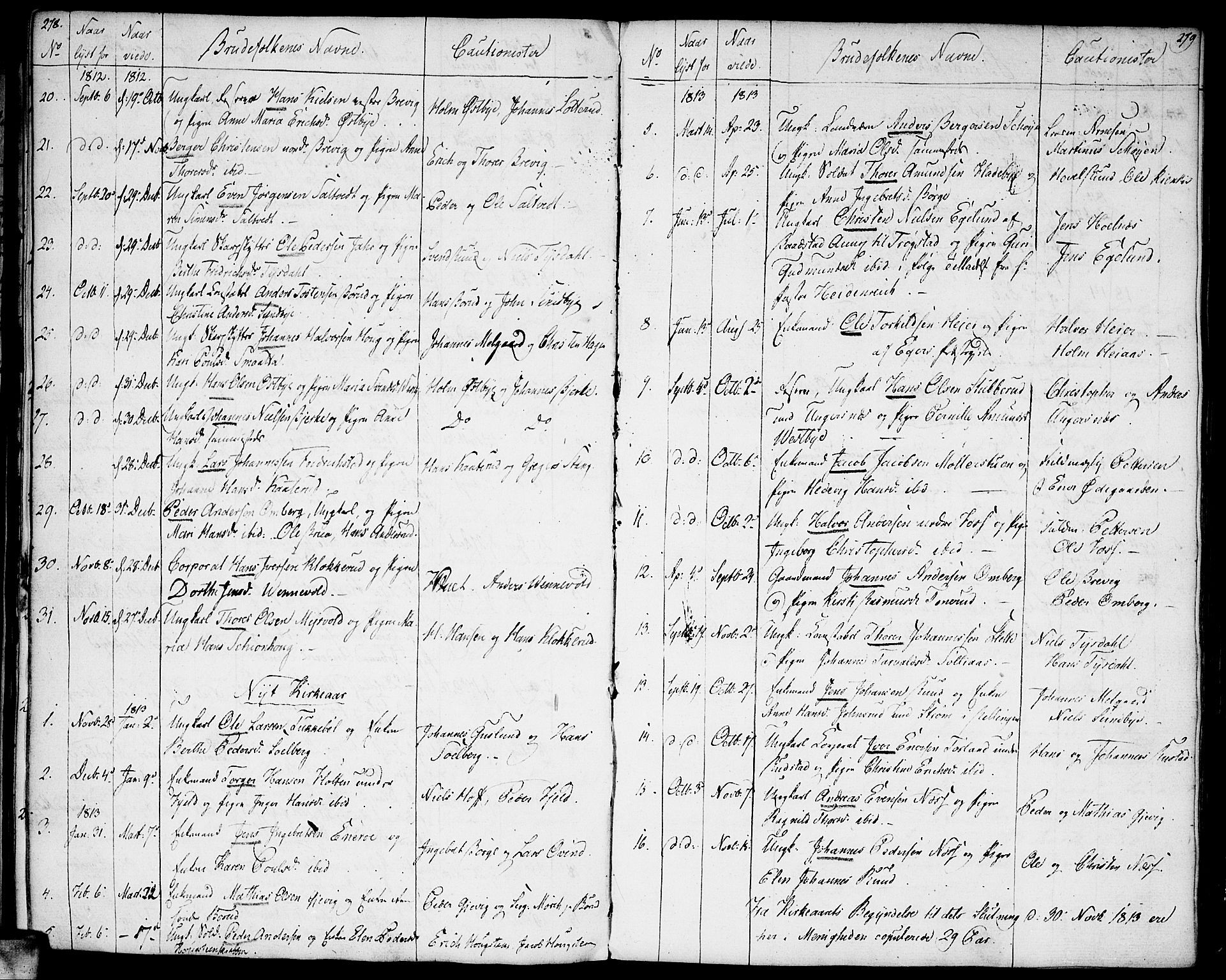 Enebakk prestekontor Kirkebøker, SAO/A-10171c/F/Fa/L0004: Parish register (official) no. I 4, 1806-1854, p. 278-279