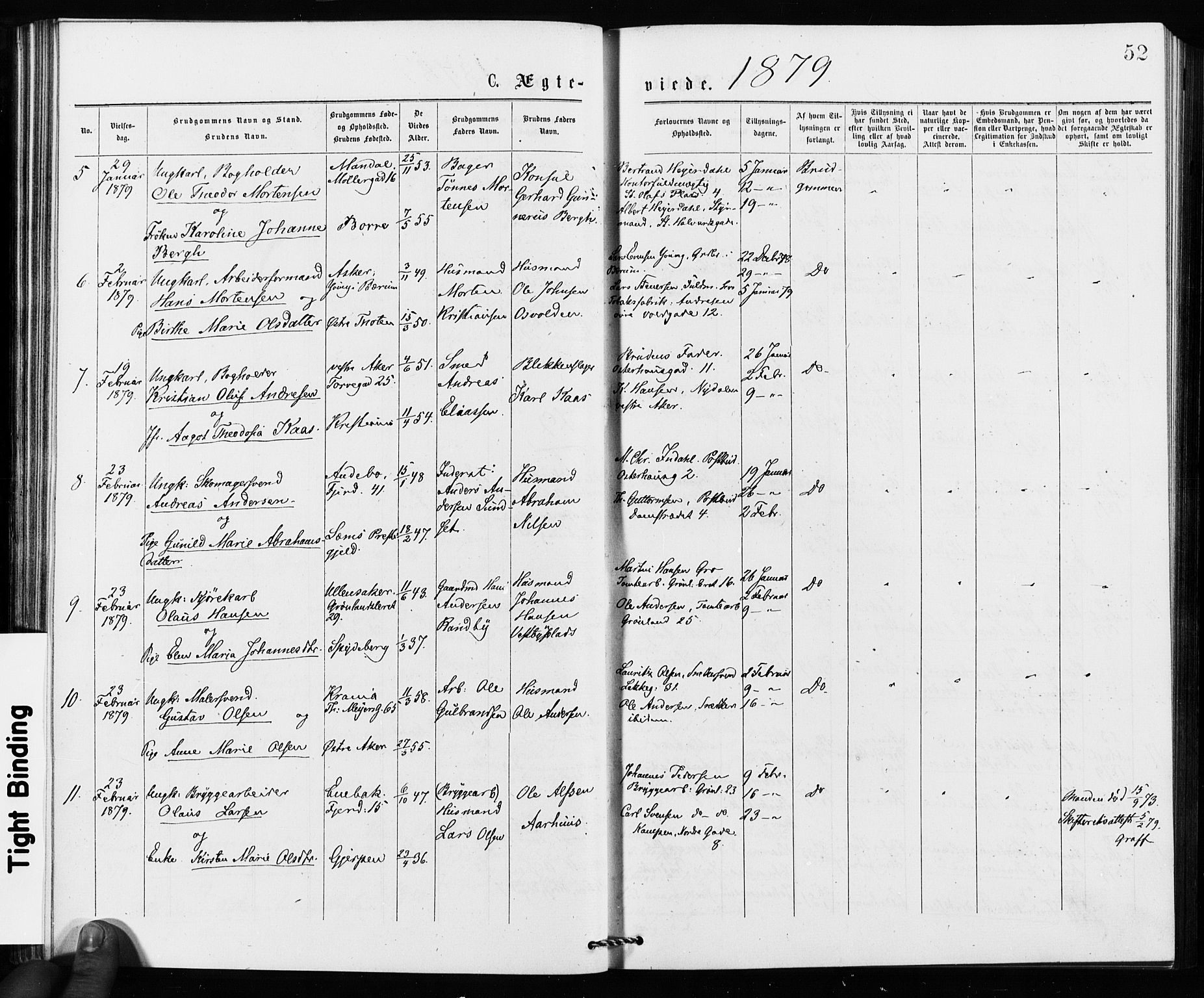 Jakob prestekontor Kirkebøker, AV/SAO-A-10850/F/Fa/L0002: Parish register (official) no. 2, 1875-1879, p. 52