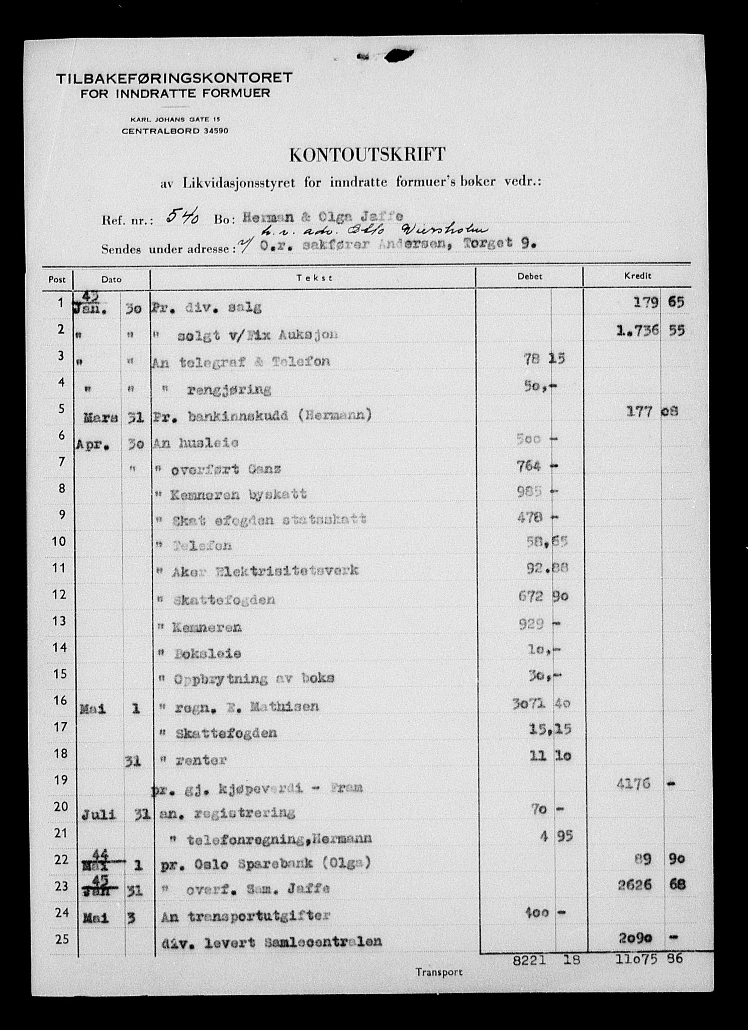 Justisdepartementet, Tilbakeføringskontoret for inndratte formuer, AV/RA-S-1564/H/Hc/Hcc/L0946: --, 1945-1947, p. 539