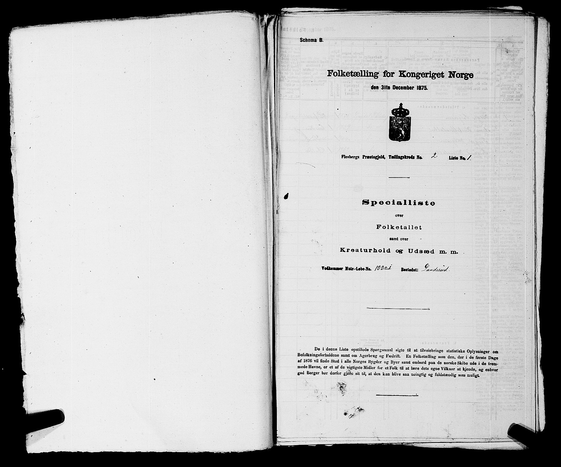 SAKO, 1875 census for 0631P Flesberg, 1875, p. 460