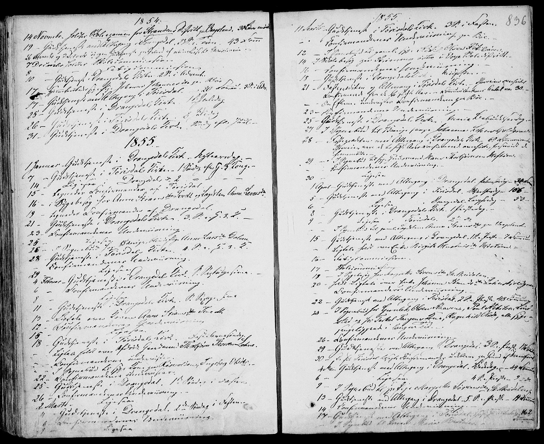 Drangedal kirkebøker, AV/SAKO-A-258/F/Fa/L0007b: Parish register (official) no. 7b, 1837-1856, p. 836