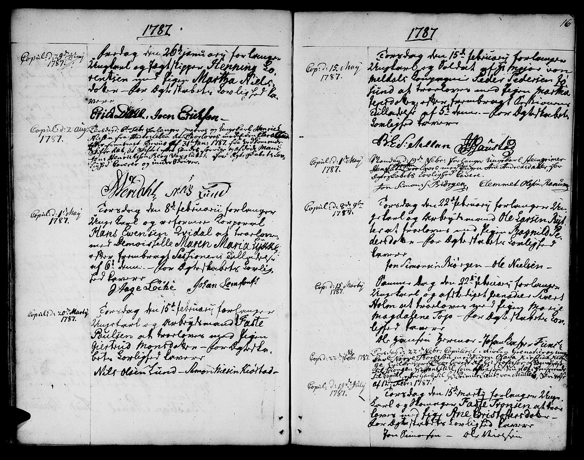 Ministerialprotokoller, klokkerbøker og fødselsregistre - Sør-Trøndelag, SAT/A-1456/601/L0041: Parish register (official) no. 601A09, 1784-1801, p. 16