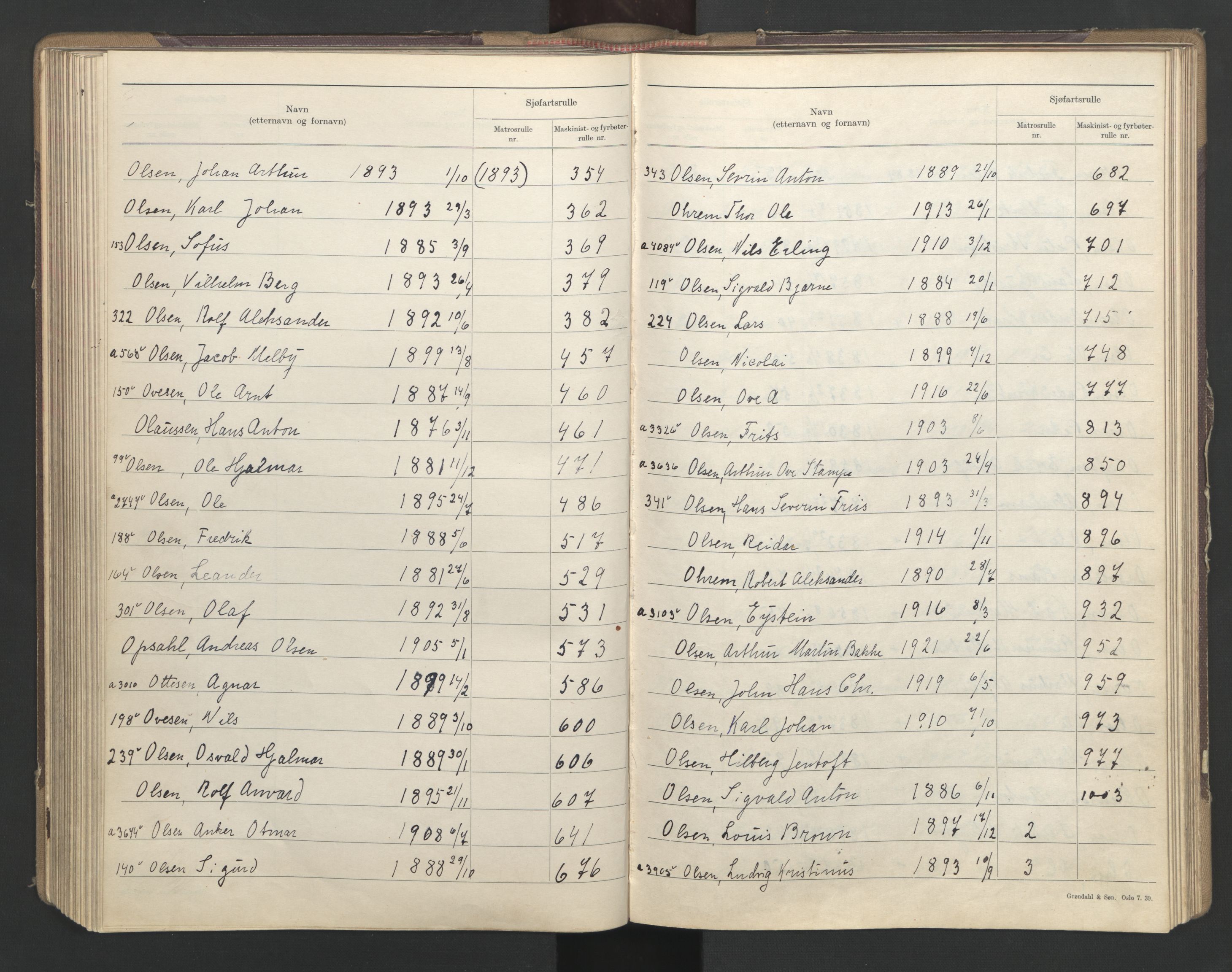 Sandefjord innrulleringskontor, AV/SAKO-A-788/G/Ga/L0003: Register til annotasjons- og hovedrulle, 1942, p. 166