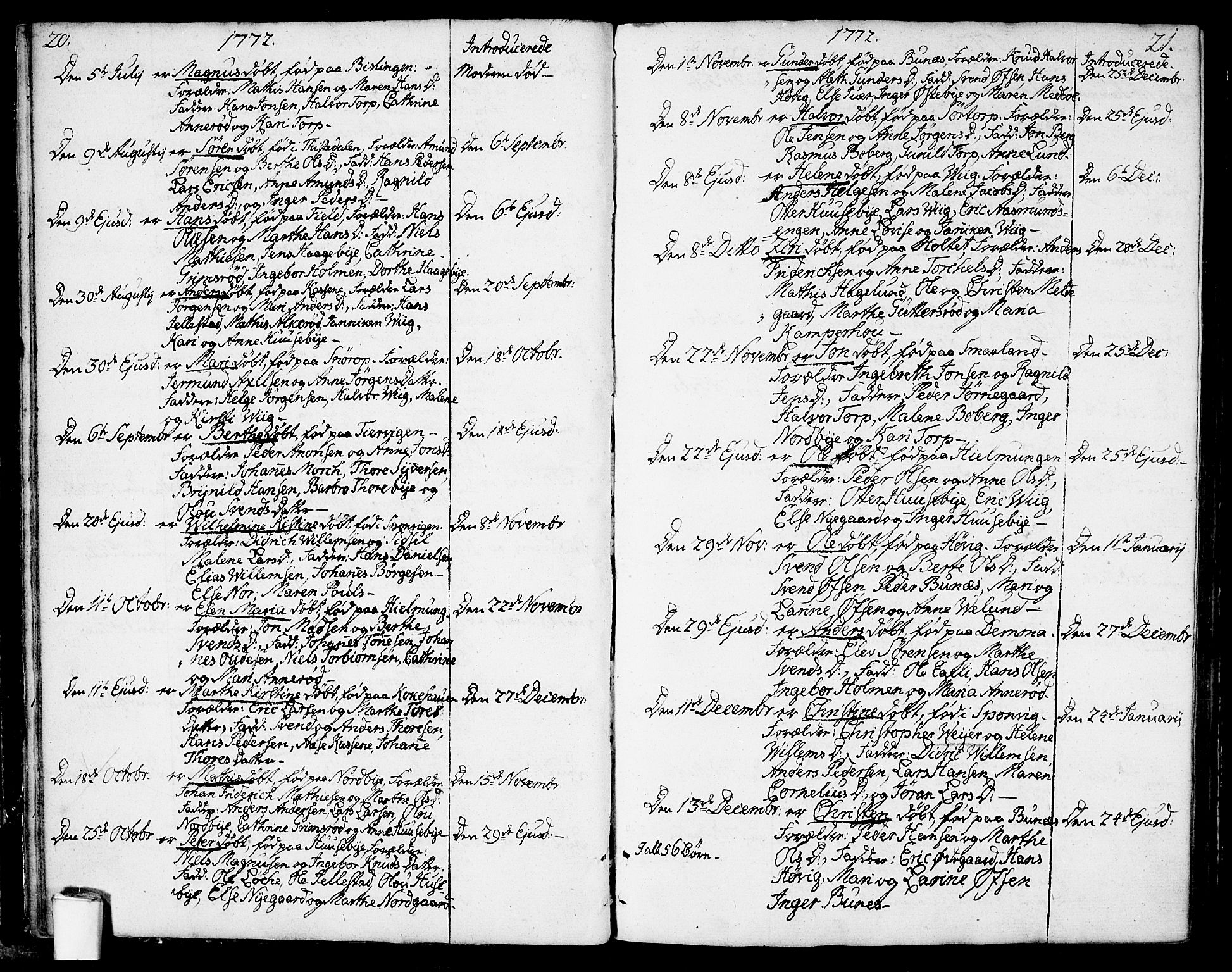 Berg prestekontor Kirkebøker, AV/SAO-A-10902/F/Fa/L0001: Parish register (official) no. I 1, 1770-1814, p. 20-21