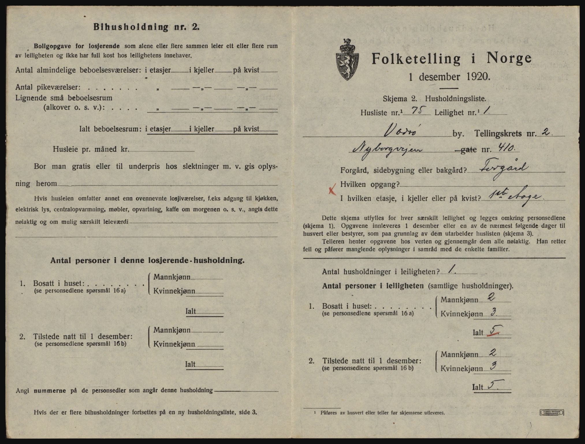 SATØ, 1920 census for Vadsø, 1920, p. 1182