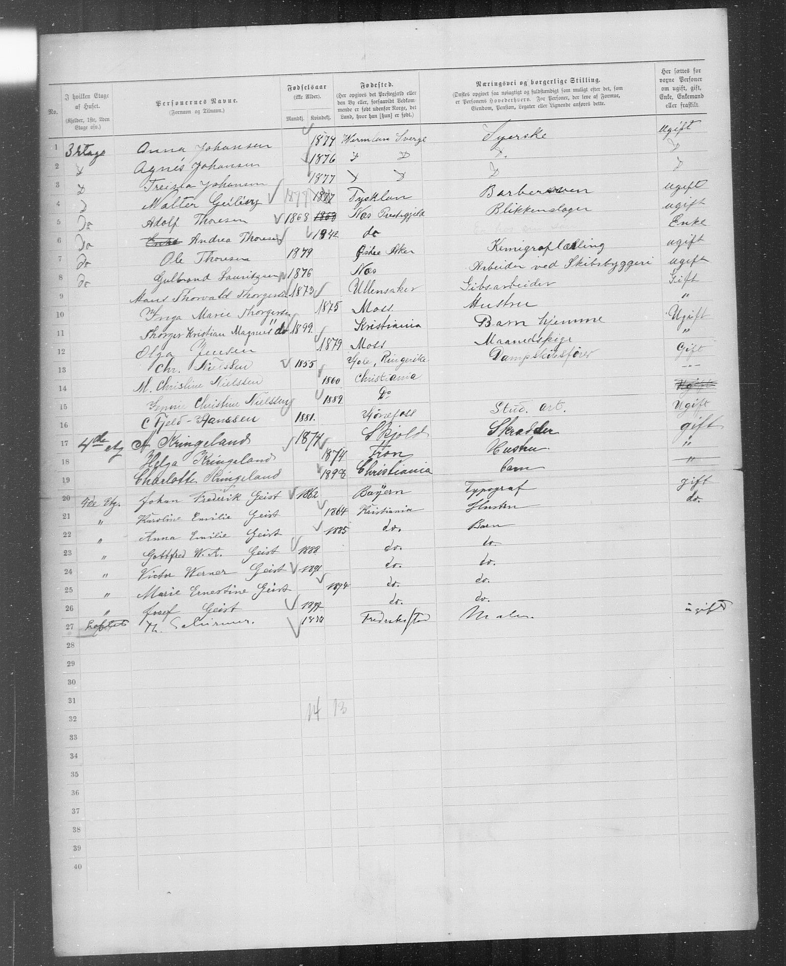 OBA, Municipal Census 1899 for Kristiania, 1899, p. 6218