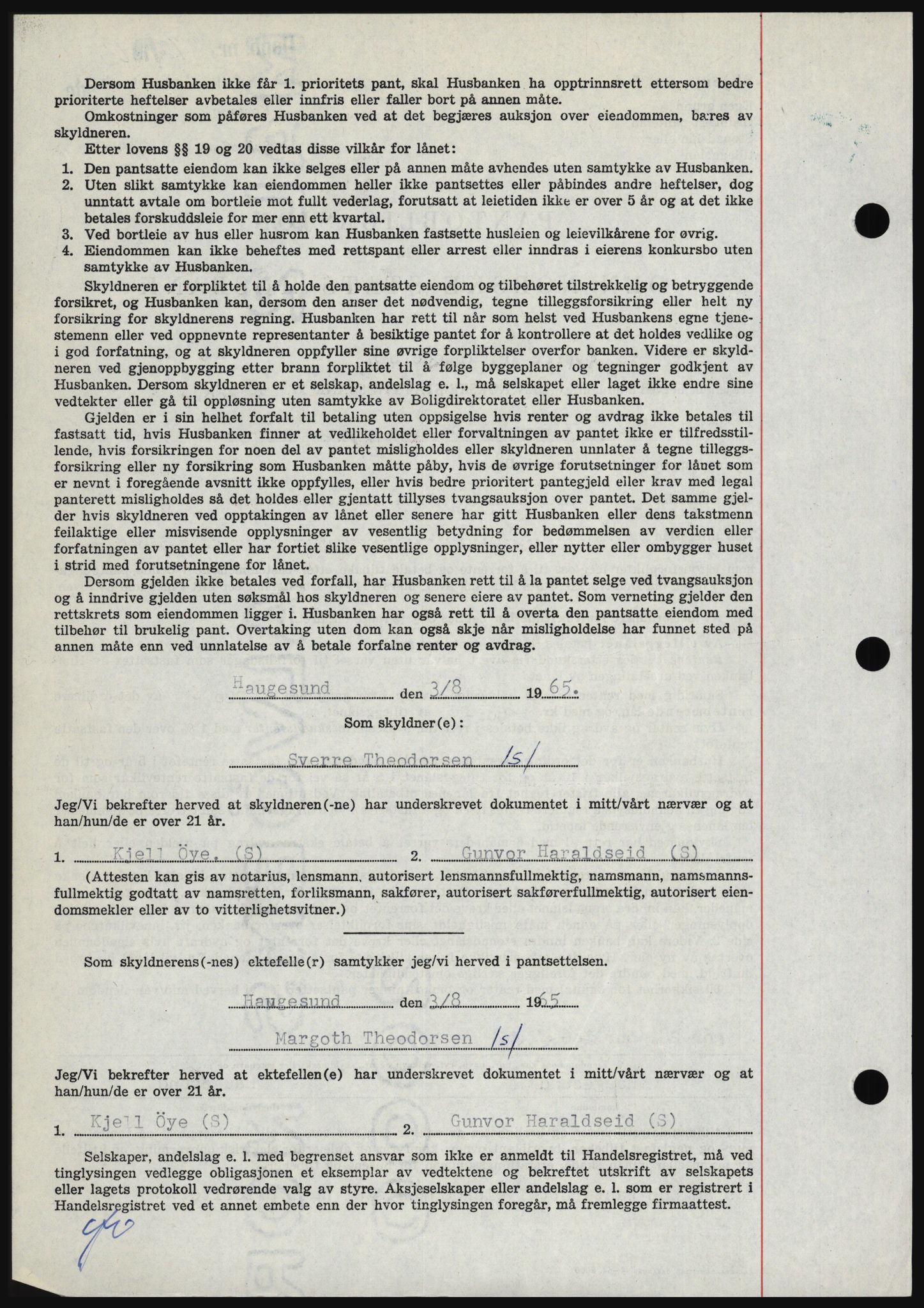 Haugesund tingrett, SAST/A-101415/01/II/IIC/L0053: Mortgage book no. B 53, 1965-1965, Diary no: : 1872/1965