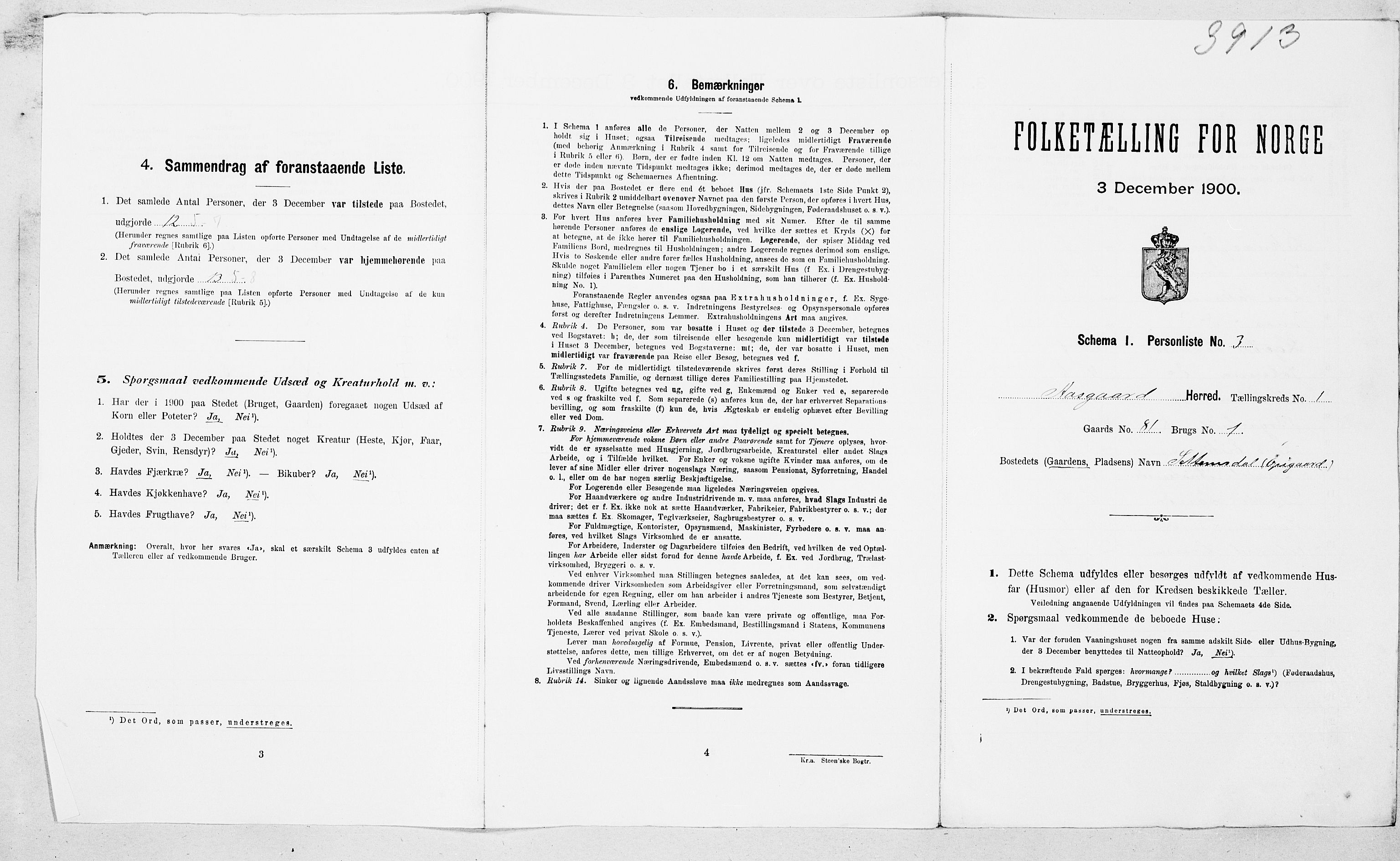 SAT, 1900 census for Åsskard, 1900, p. 18
