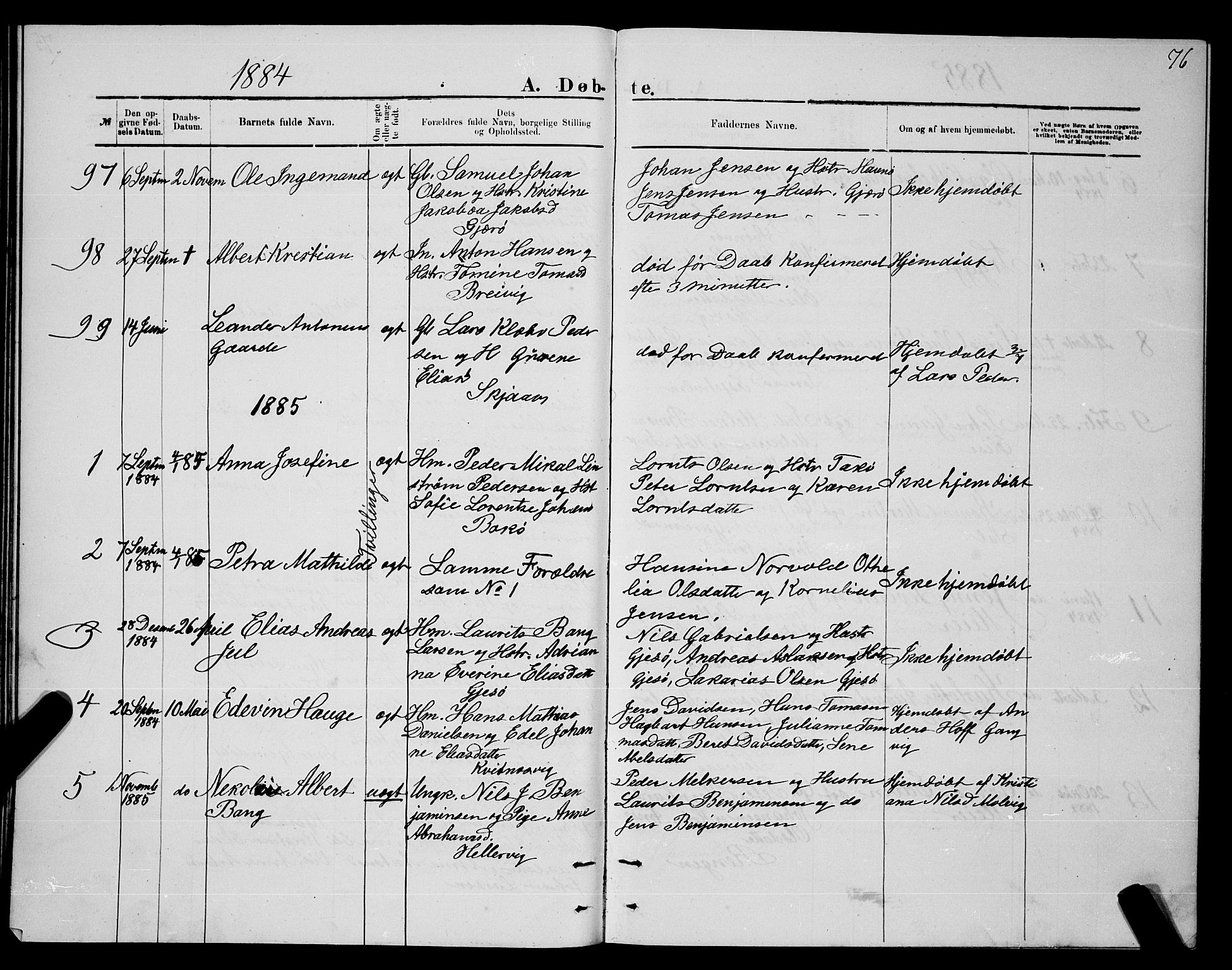 Ministerialprotokoller, klokkerbøker og fødselsregistre - Nordland, SAT/A-1459/841/L0620: Parish register (copy) no. 841C04, 1877-1896, p. 76