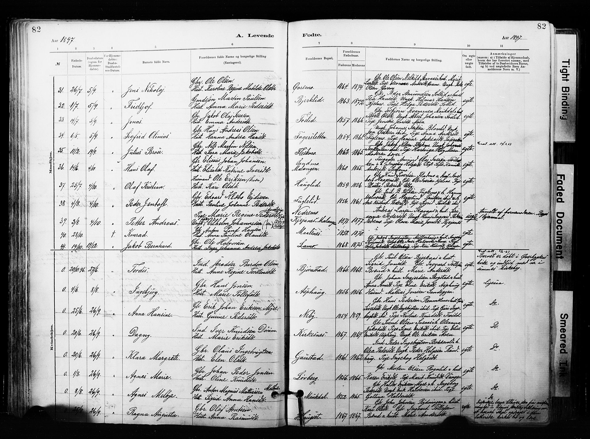 Målselv sokneprestembete, SATØ/S-1311/G/Ga/Gaa/L0007kirke: Parish register (official) no. 7, 1884-1903, p. 82