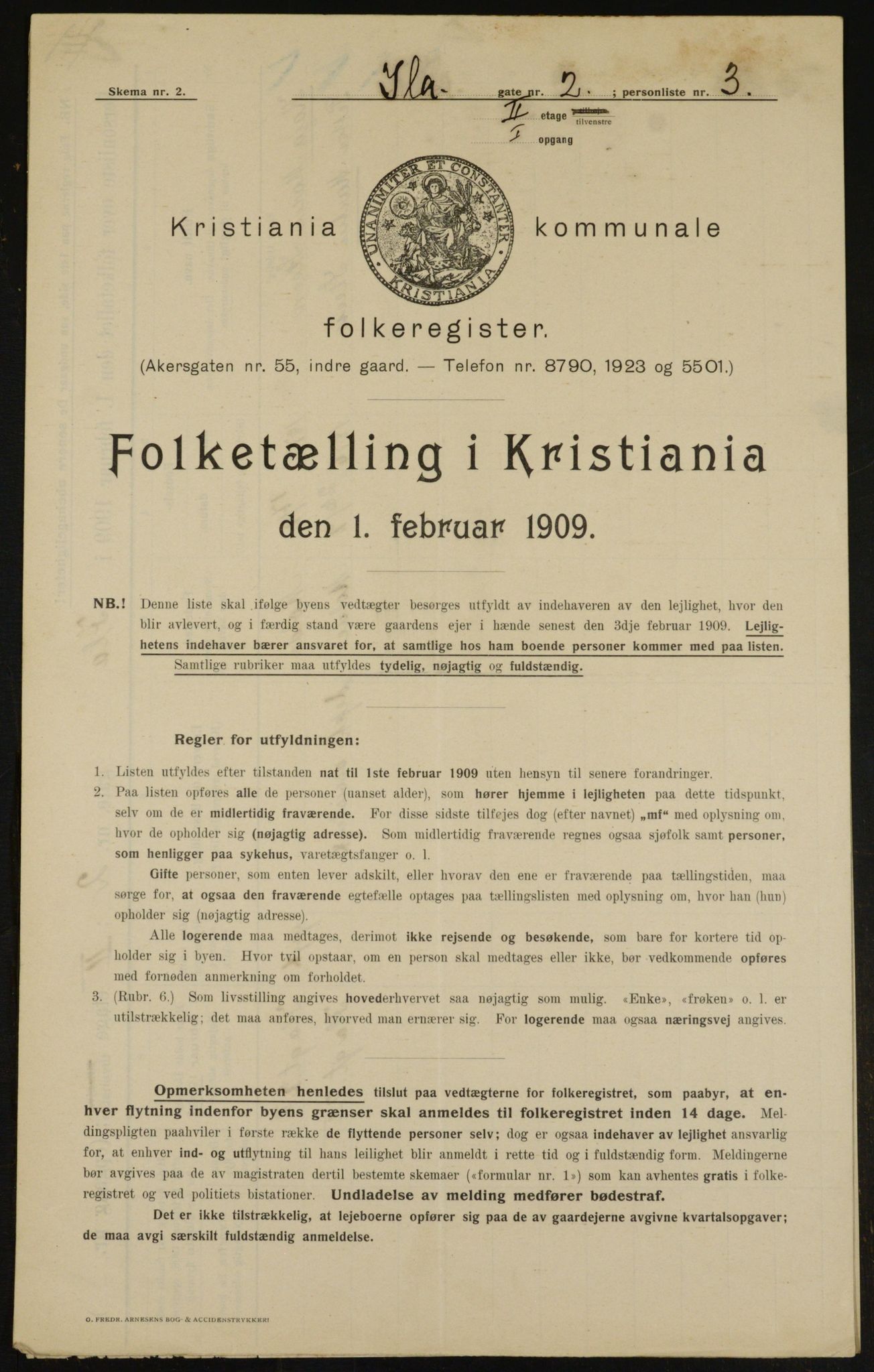 OBA, Municipal Census 1909 for Kristiania, 1909, p. 39441