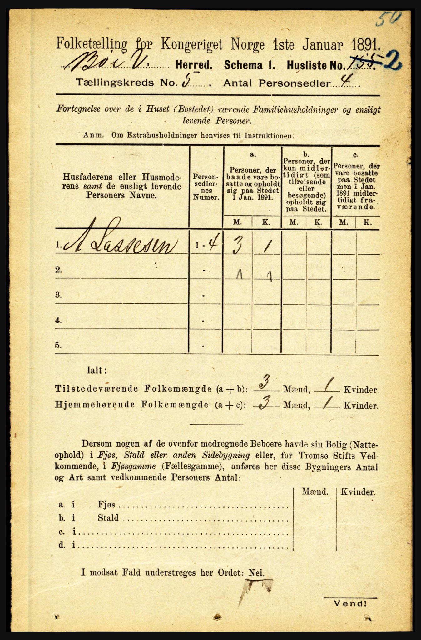 RA, 1891 census for 1867 Bø, 1891, p. 1933