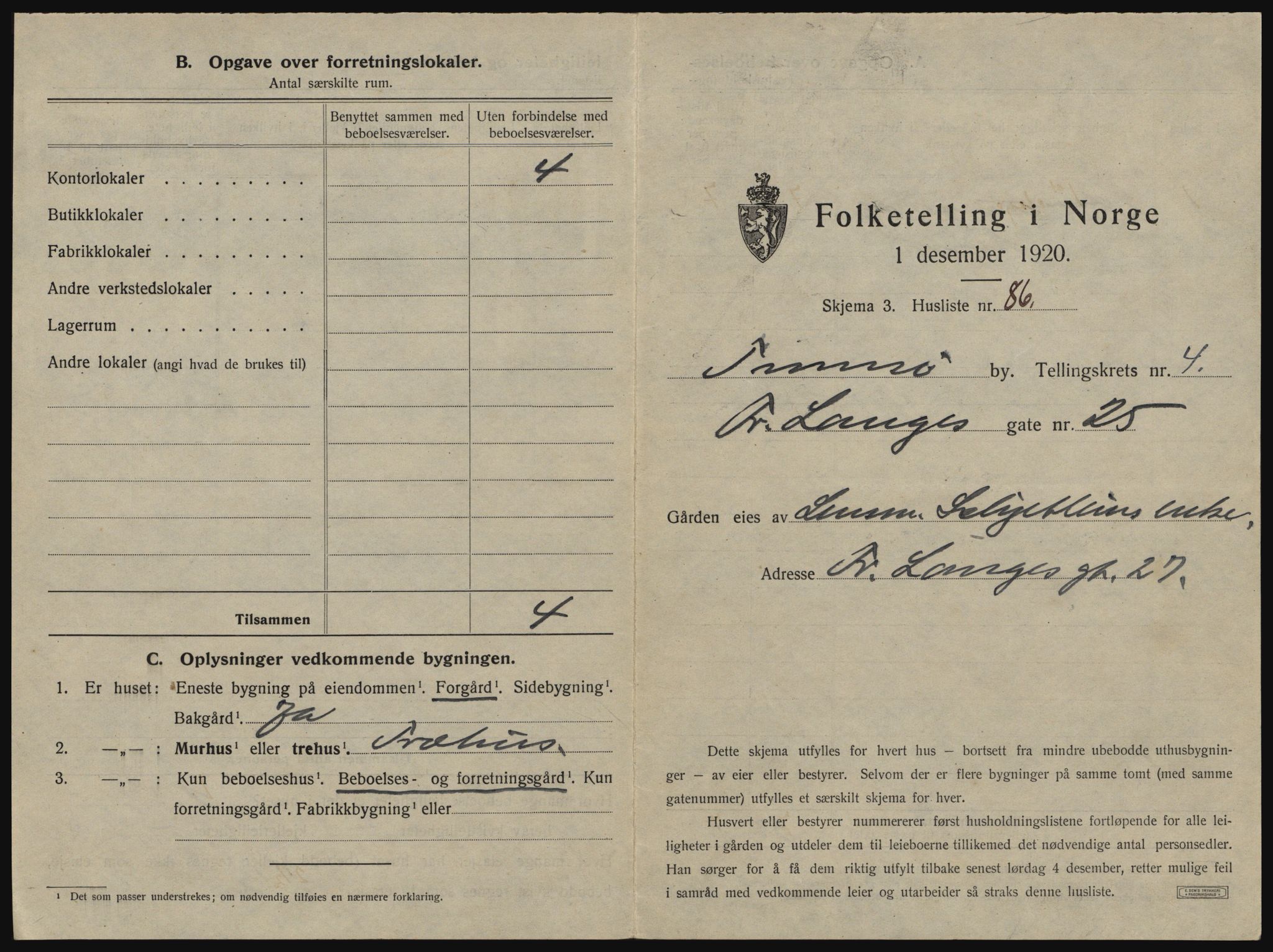 SATØ, 1920 census for Tromsø, 1920, p. 765