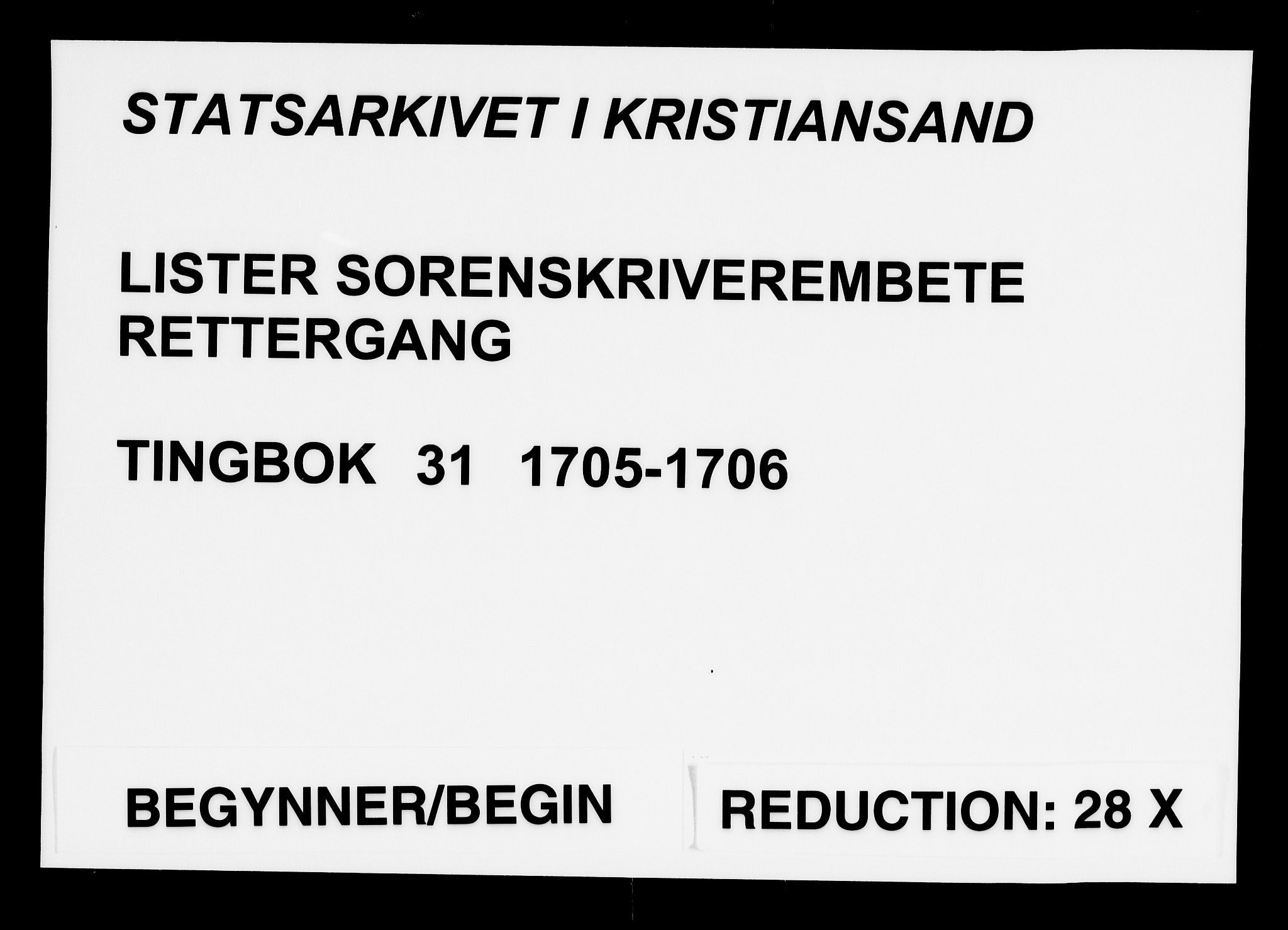 Lister sorenskriveri, AV/SAK-1221-0003/F/Fa/L0031: Tingbok nr 31, 1705-1706