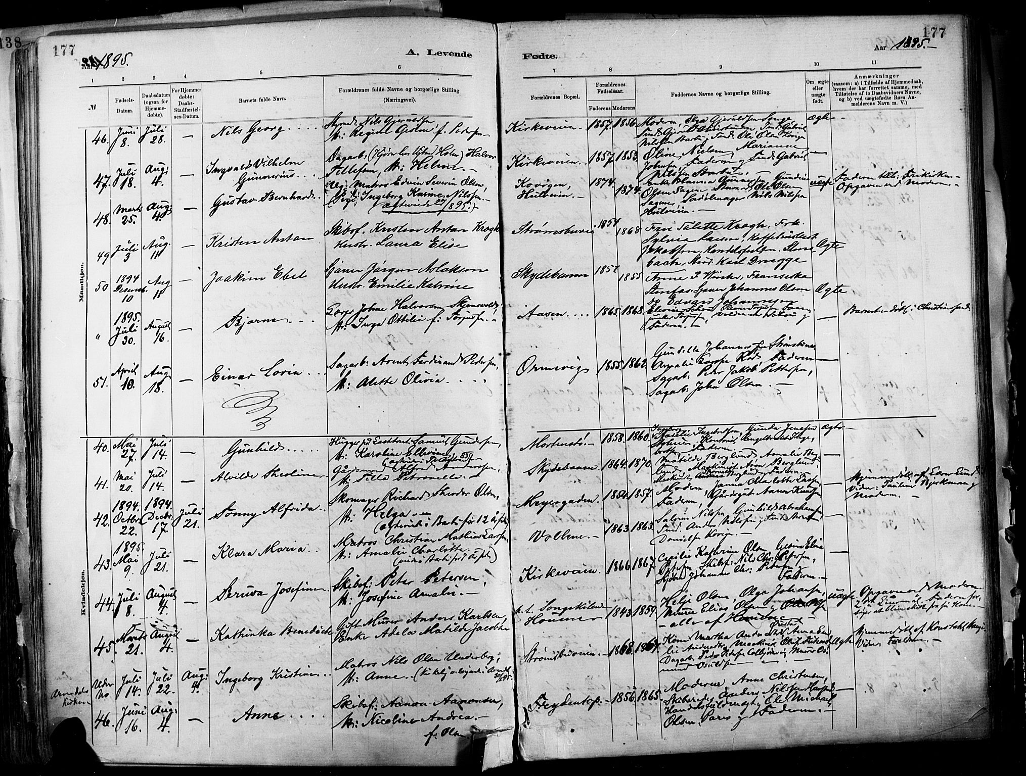 Barbu sokneprestkontor, AV/SAK-1111-0003/F/Fa/L0002: Parish register (official) no. A 2, 1883-1898, p. 177