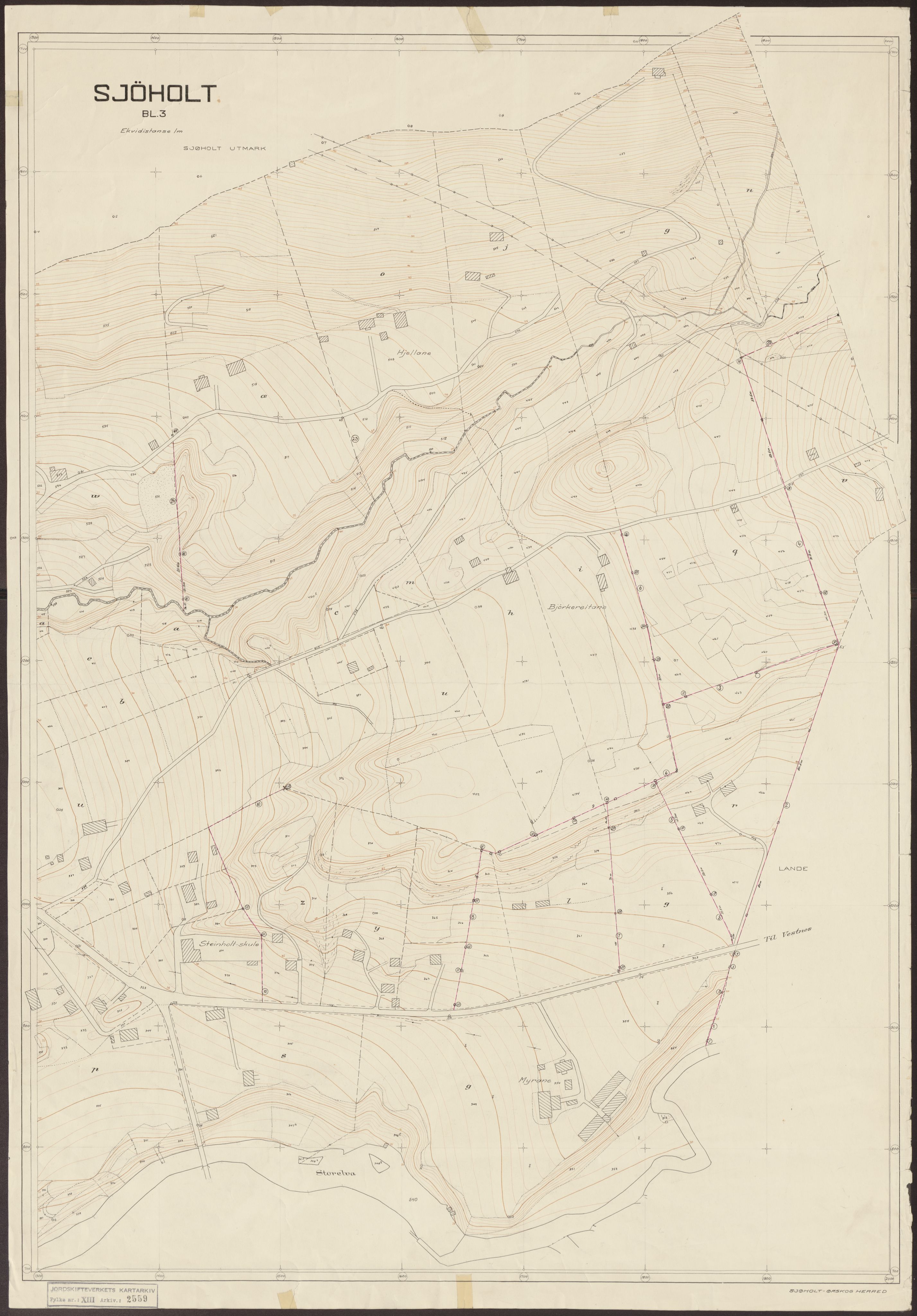 Jordskifteverkets kartarkiv, RA/S-3929/T, 1859-1988, p. 3200