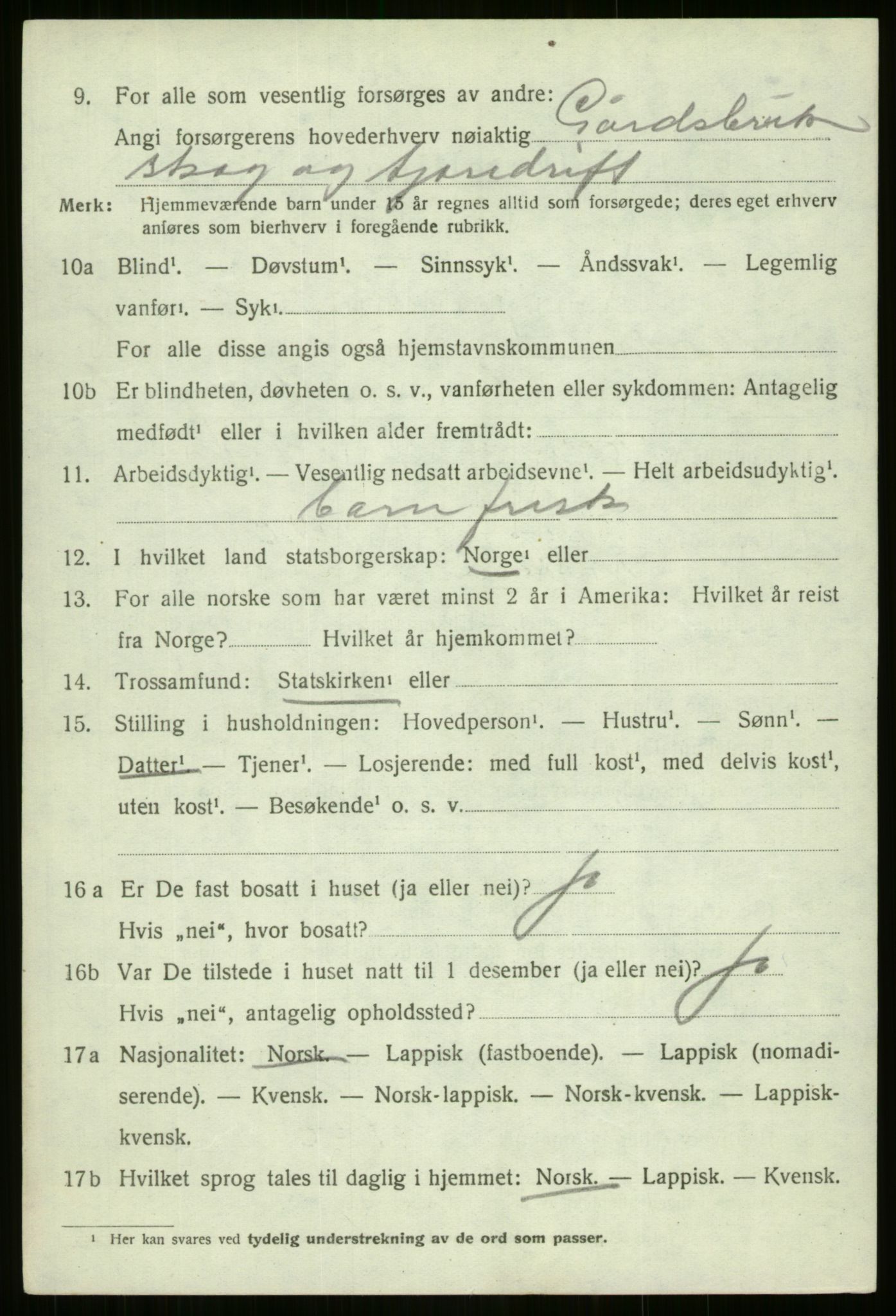 SATØ, 1920 census for Nordreisa, 1920, p. 2716