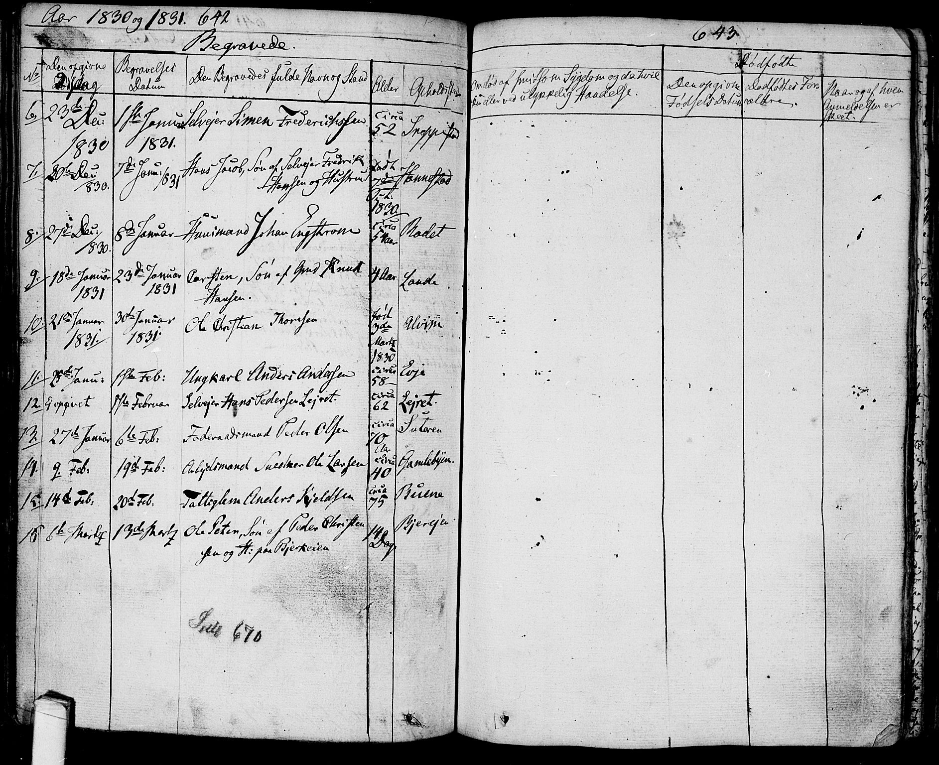 Tune prestekontor Kirkebøker, AV/SAO-A-2007/F/Fa/L0006: Parish register (official) no. 6, 1823-1831, p. 642-643