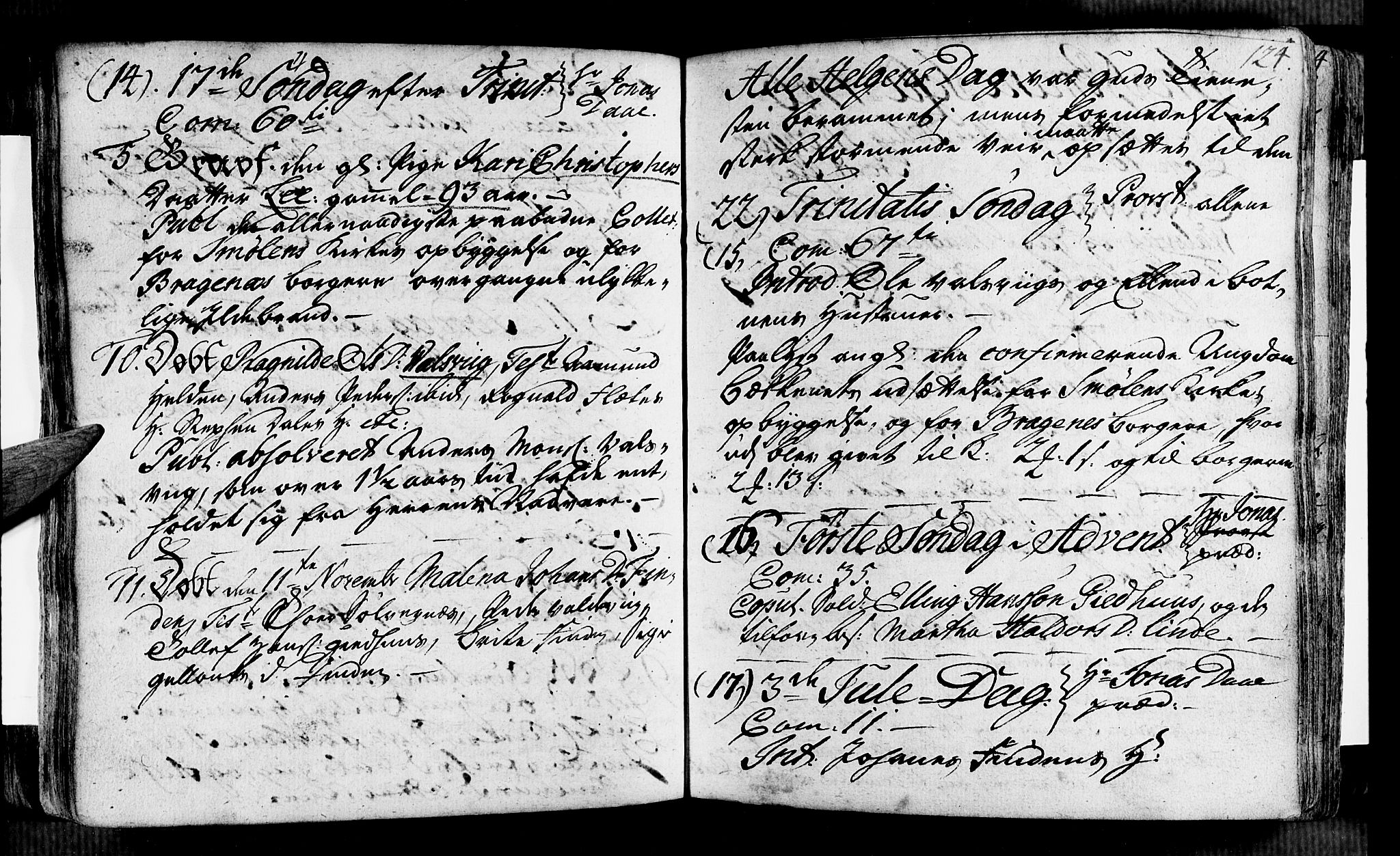 Vik sokneprestembete, AV/SAB-A-81501/H/Haa/Haaa/L0002: Parish register (official) no. A 2 / 2, 1740-1756, p. 124