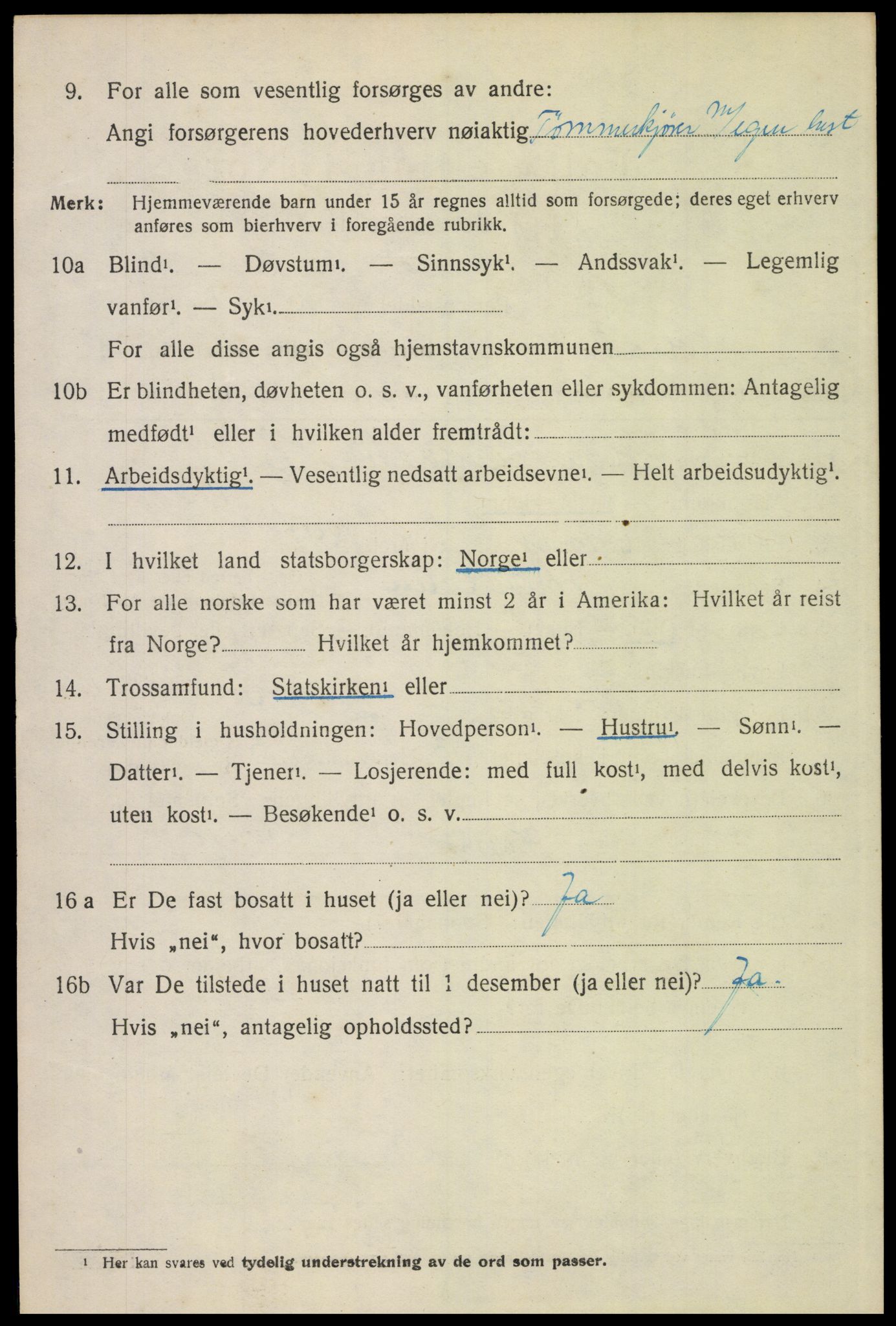 SAH, 1920 census for Elverum, 1920, p. 4885