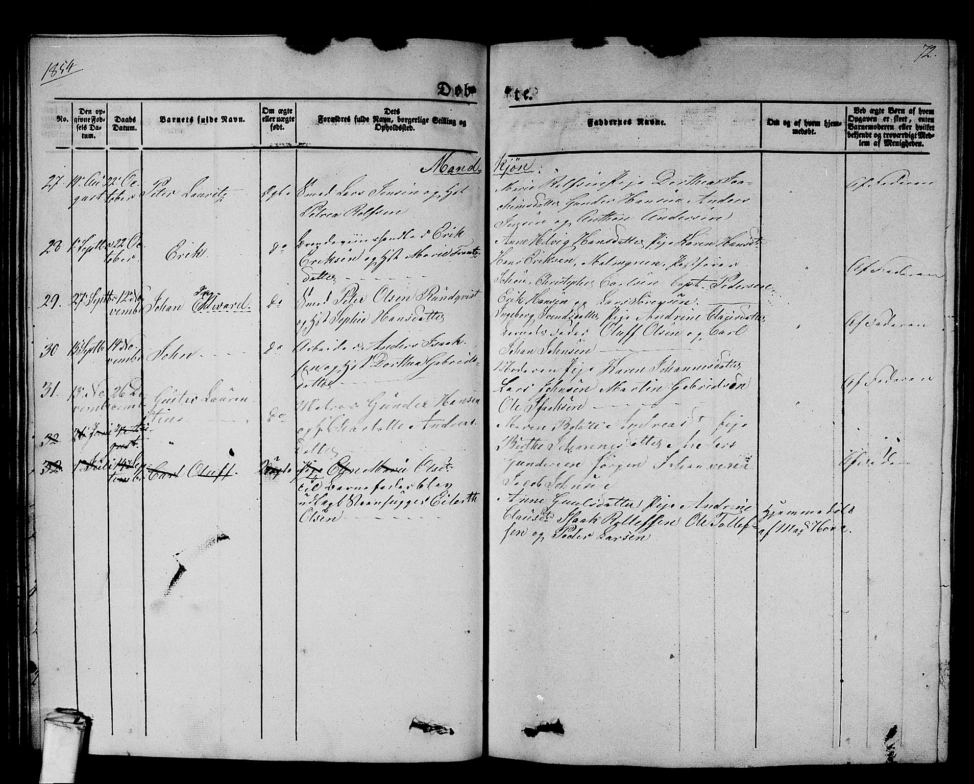 Larvik kirkebøker, AV/SAKO-A-352/G/Gb/L0002: Parish register (copy) no. II 2, 1843-1866, p. 72