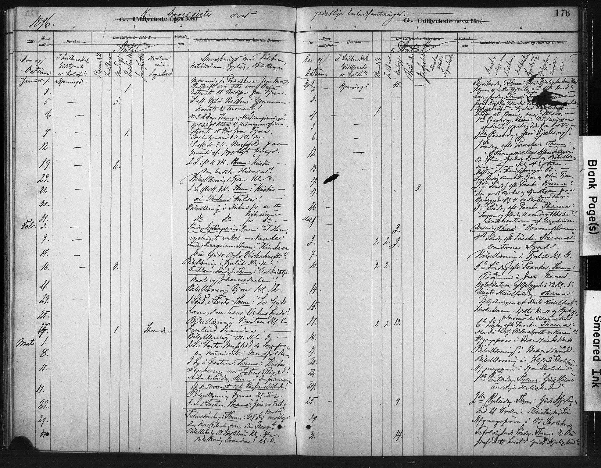 Ministerialprotokoller, klokkerbøker og fødselsregistre - Nordland, AV/SAT-A-1459/803/L0071: Parish register (official) no. 803A01, 1881-1897, p. 176